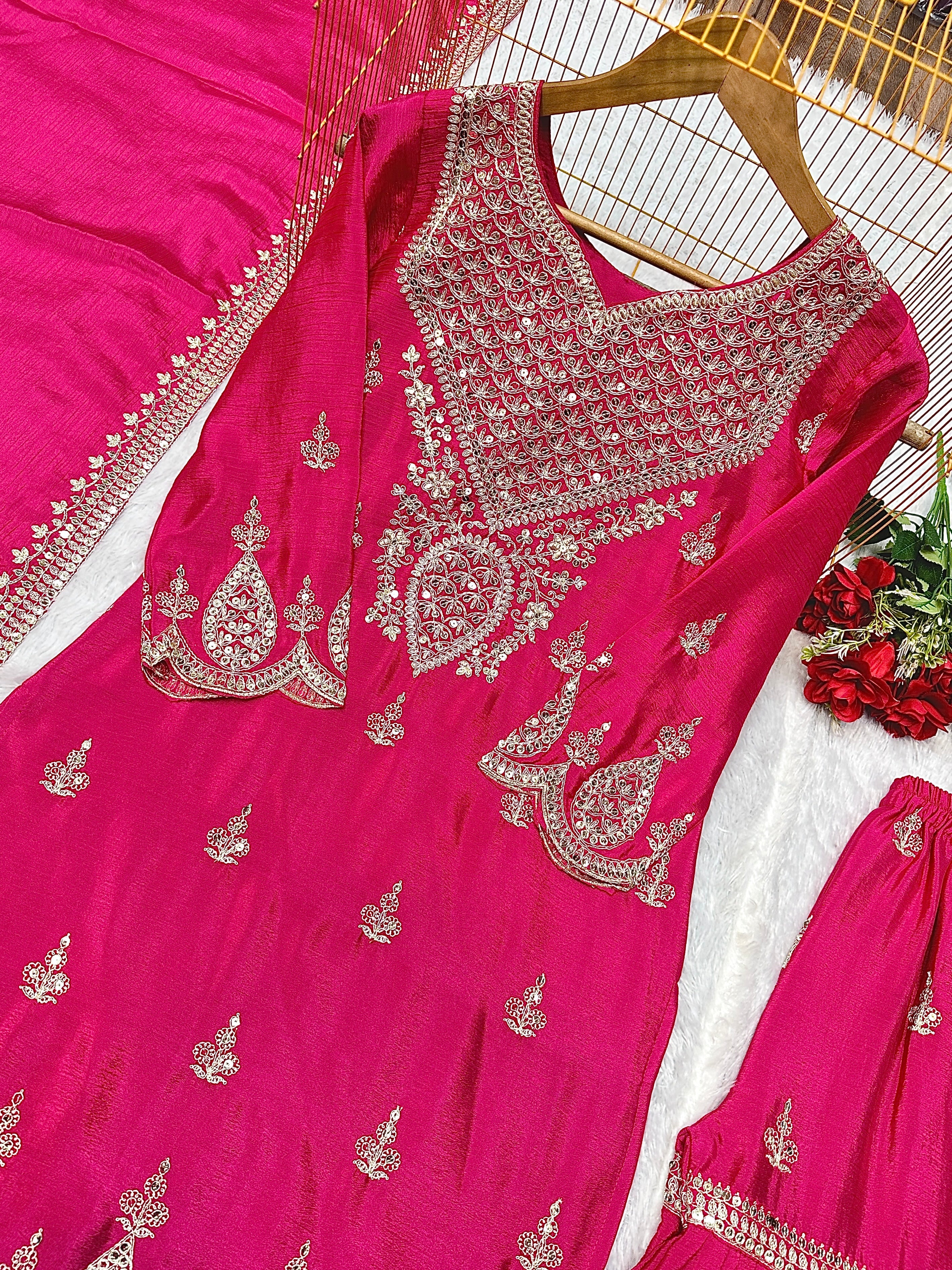 Party Wear Look Beautiful Top Bottom And Dupatta