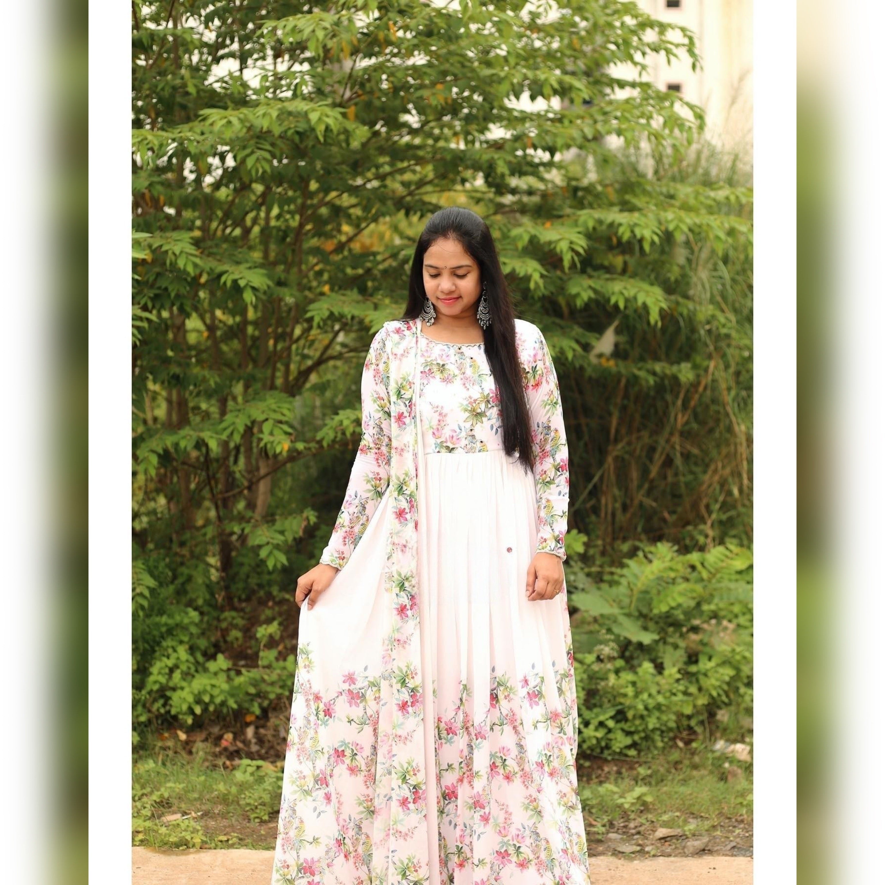 Designer Anarkali Gown And Pent With Dupatta In New Fancy Style