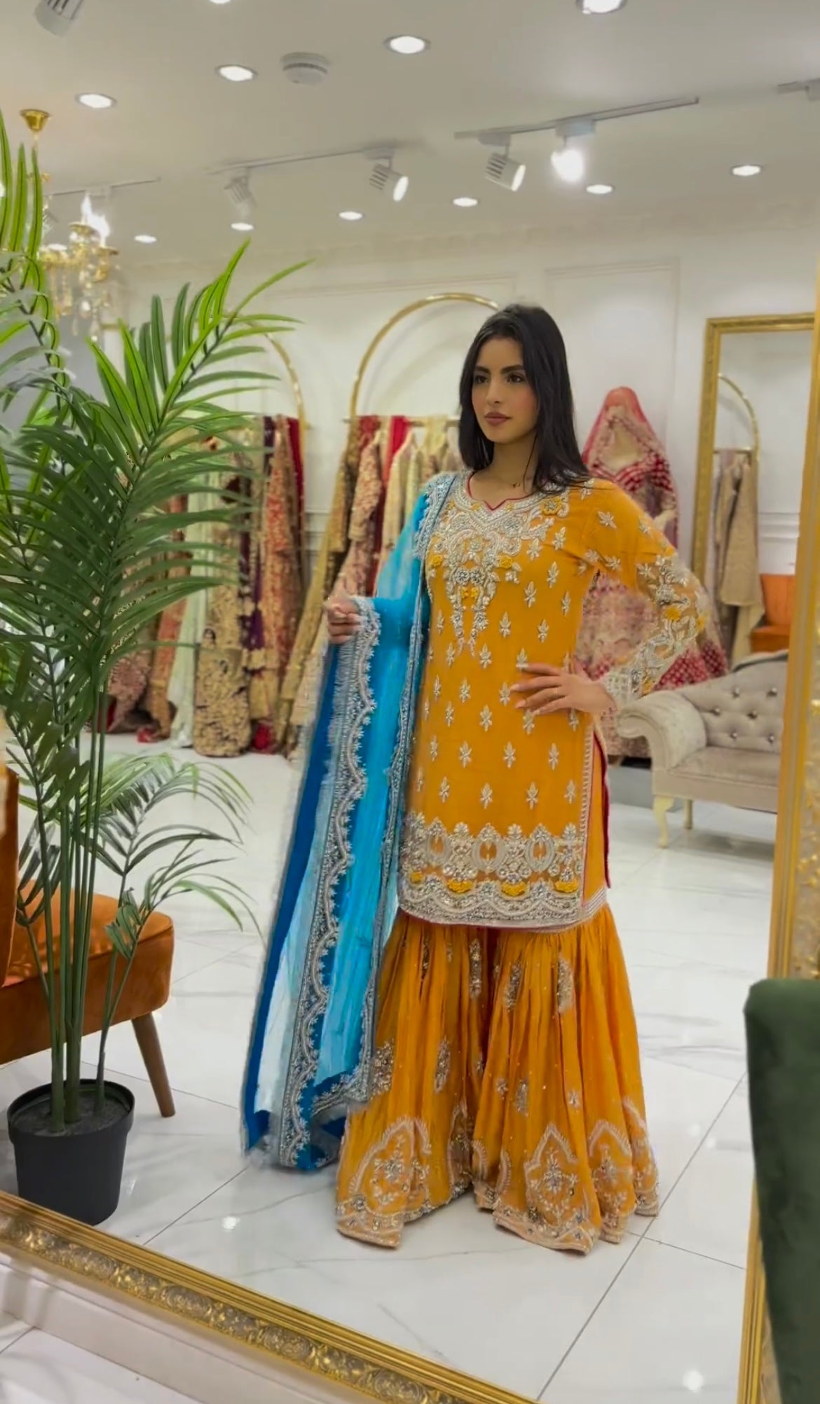 Party Wear Beautiful Sharara Top With Sequence Work