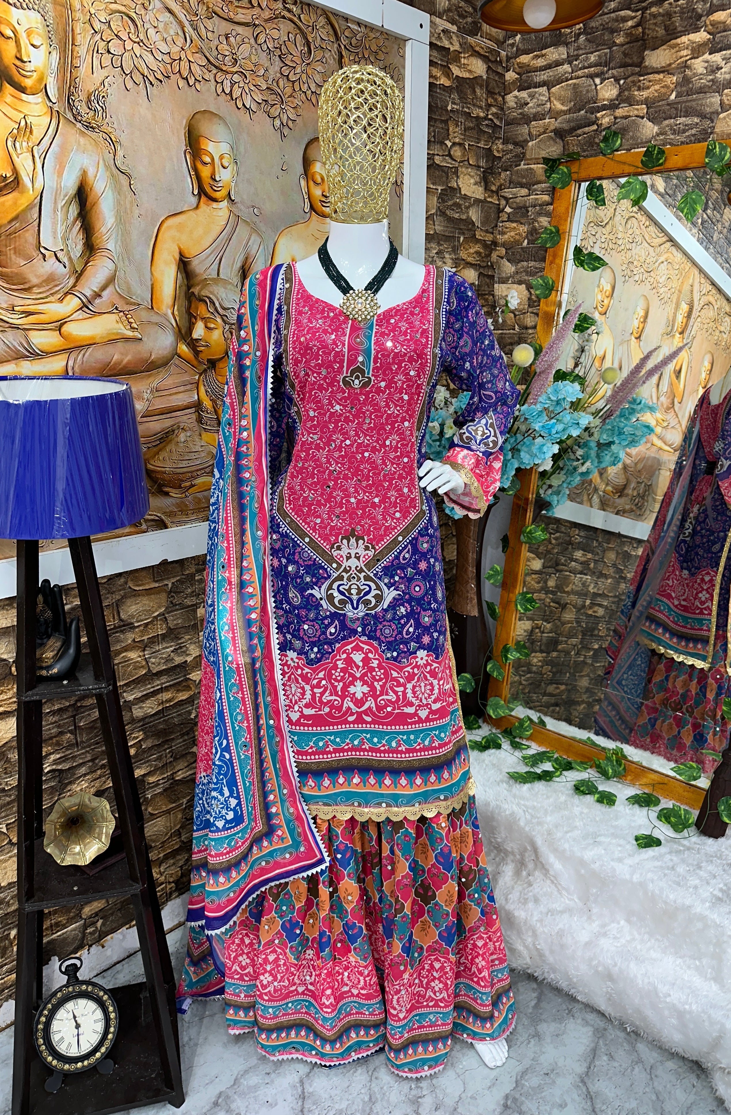 Party Wear Beautiful Top And Sharara With Fancy Dupatta