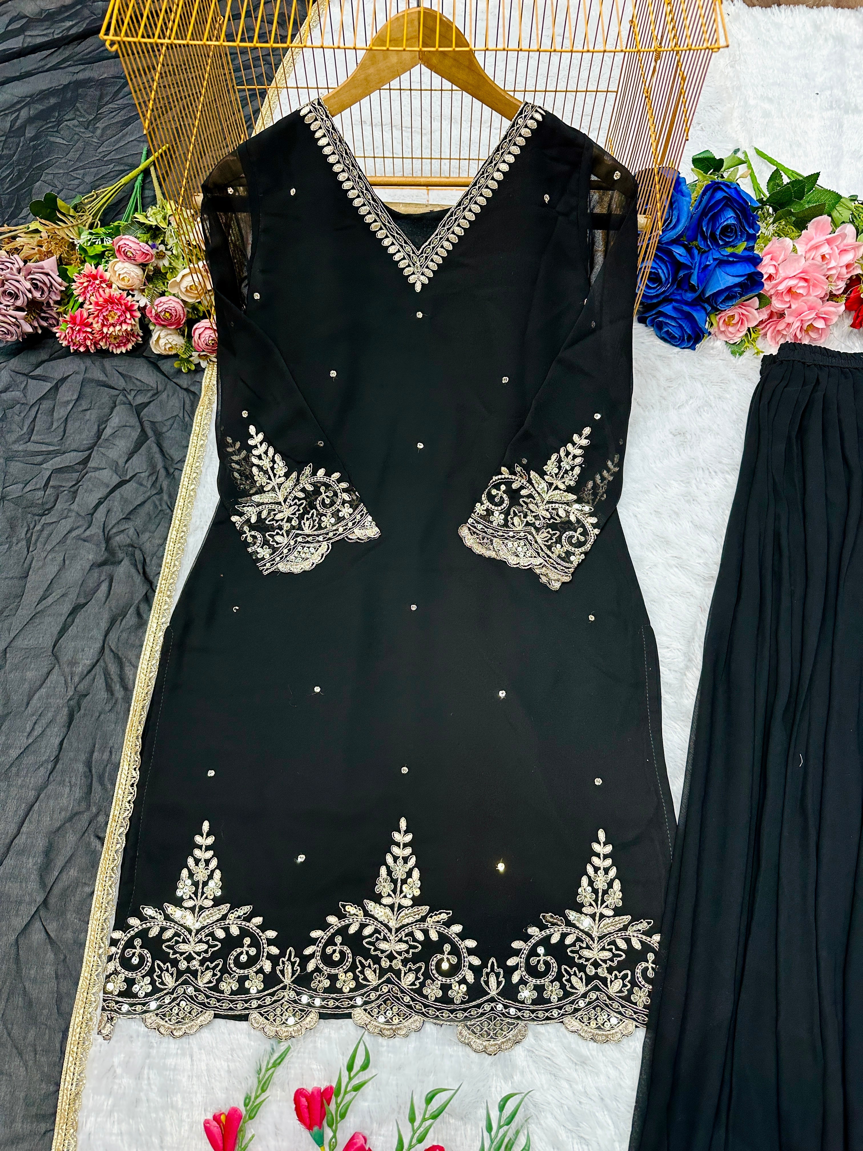 Beautiful Party Wear Top Plazzo And Dupatta