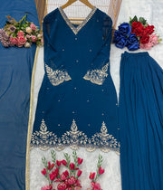Beautiful Party Wear Top Plazzo And Dupatta