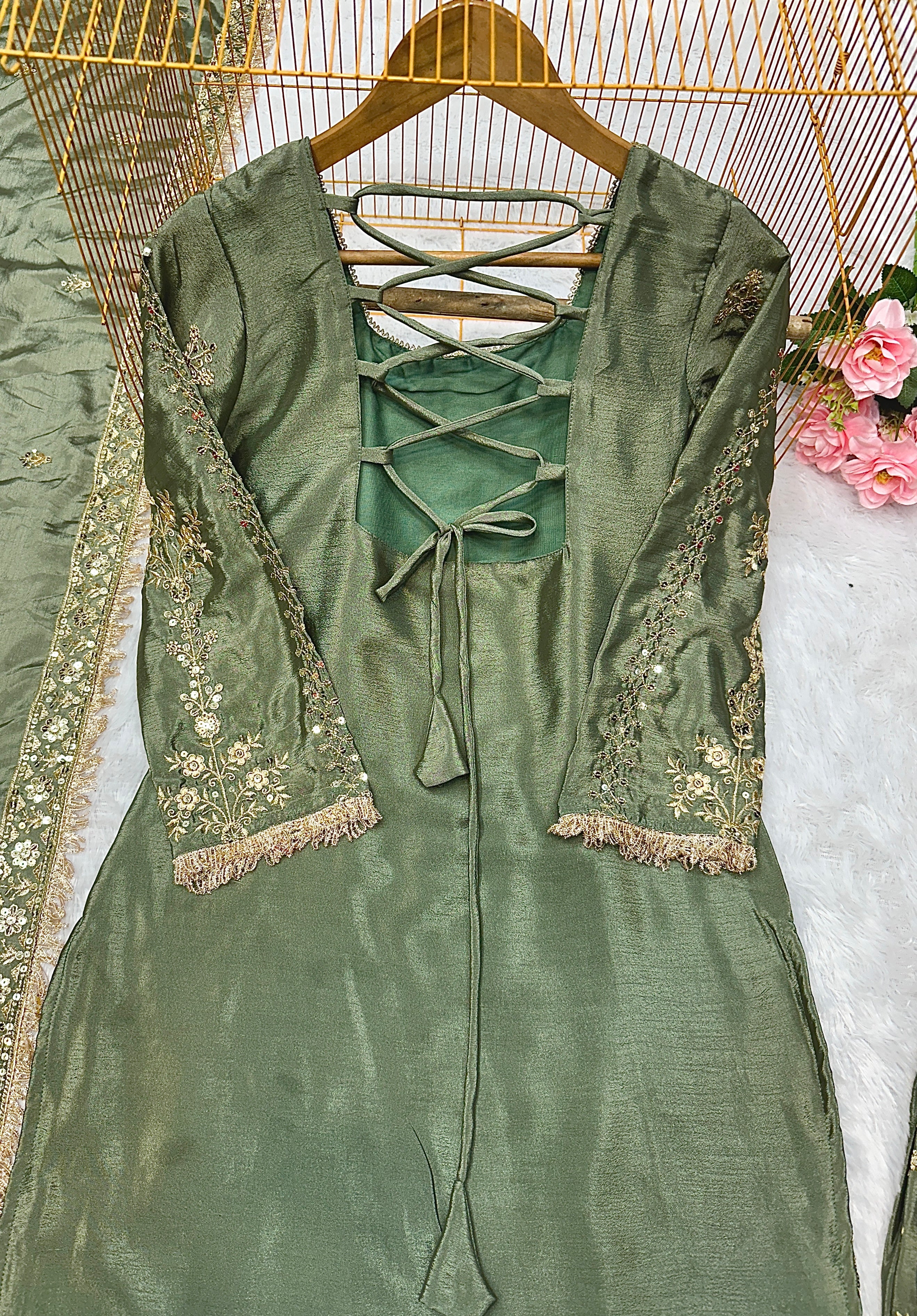 Beautiful Party Wear Top Plazzo And Fancy Dupatta