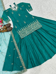 Designer Party Wear Look Top , Lehenga And Beautiful Dupatta