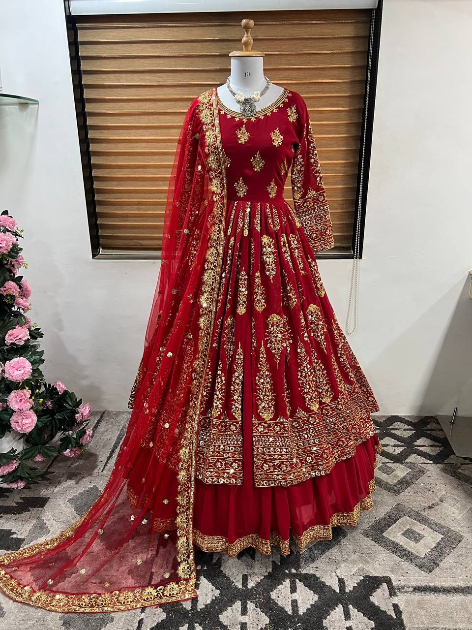Designer Party Wear Look Gown With Bottom And Dupatta