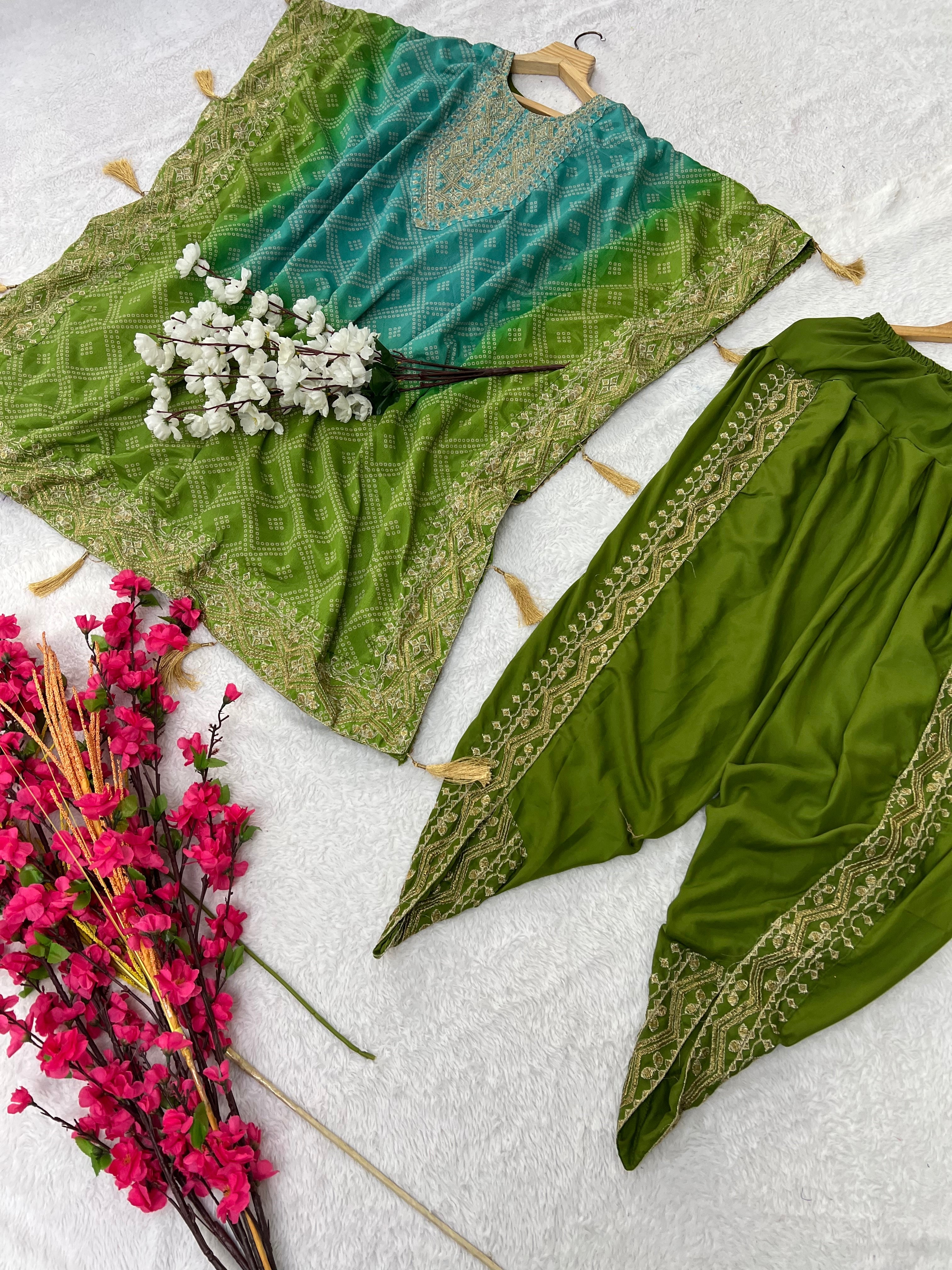 Party Wear Beautiful Top-Bottom With Digital Print