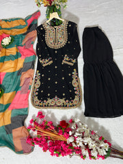 Beautiful Party Wear Top And Bottom With Dupatta