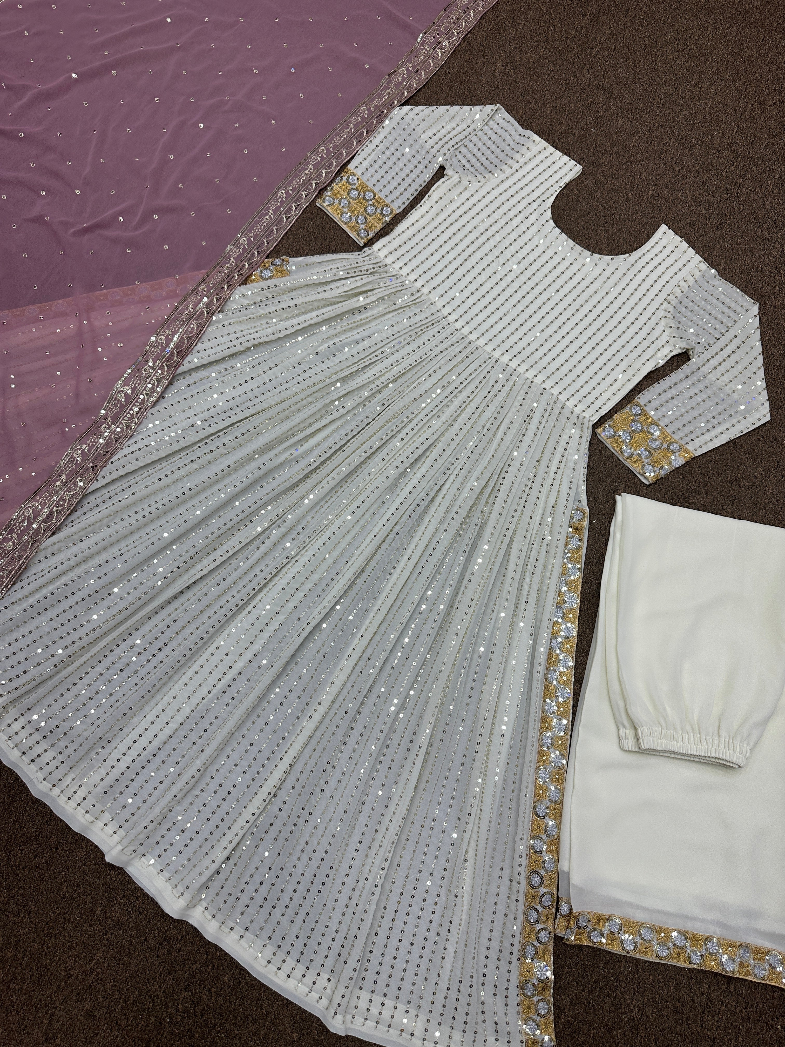 Fancy Top - Plazzo And Dupatta With Embroidery And Sequins Work