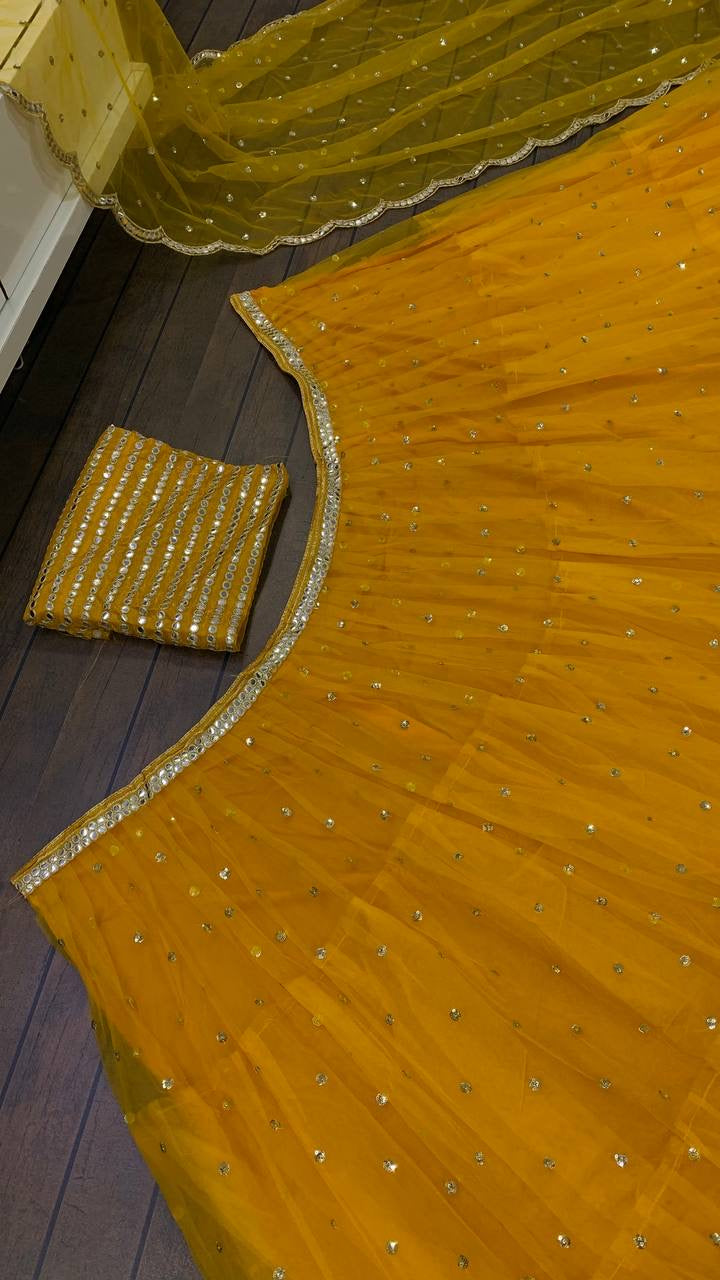 Party Wear Lehenga Choli With Sequence & Paper Mirror Work