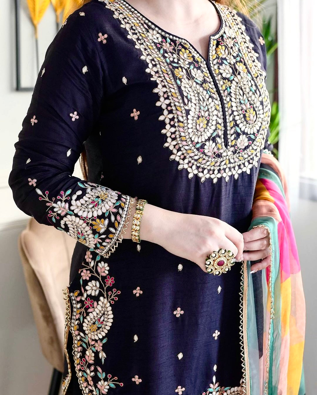 Beautiful Party Wear Top And Bottom With Dupatta