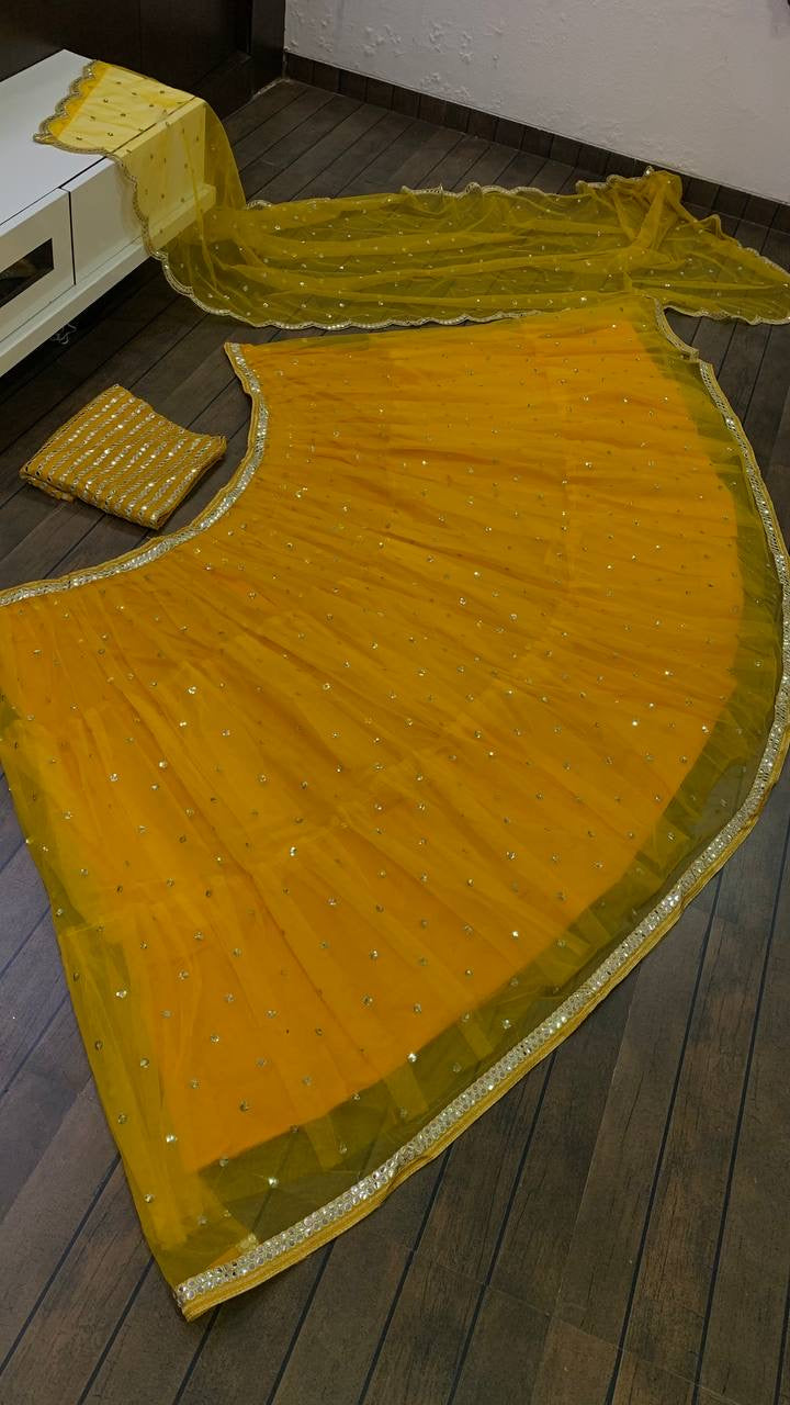 Party Wear Lehenga Choli With Sequence & Paper Mirror Work