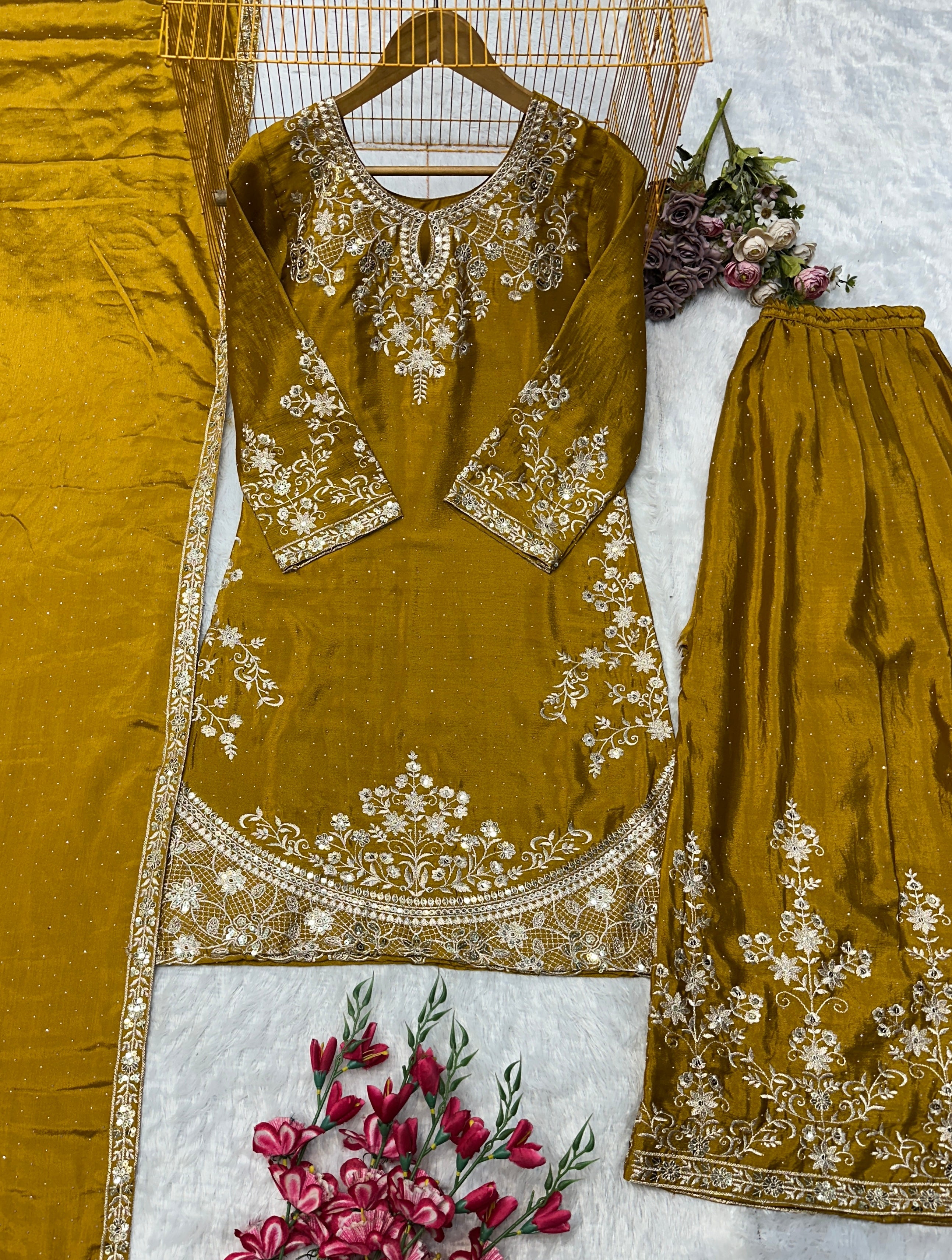 Designer Party Wear Look Top Bottom And Plazza