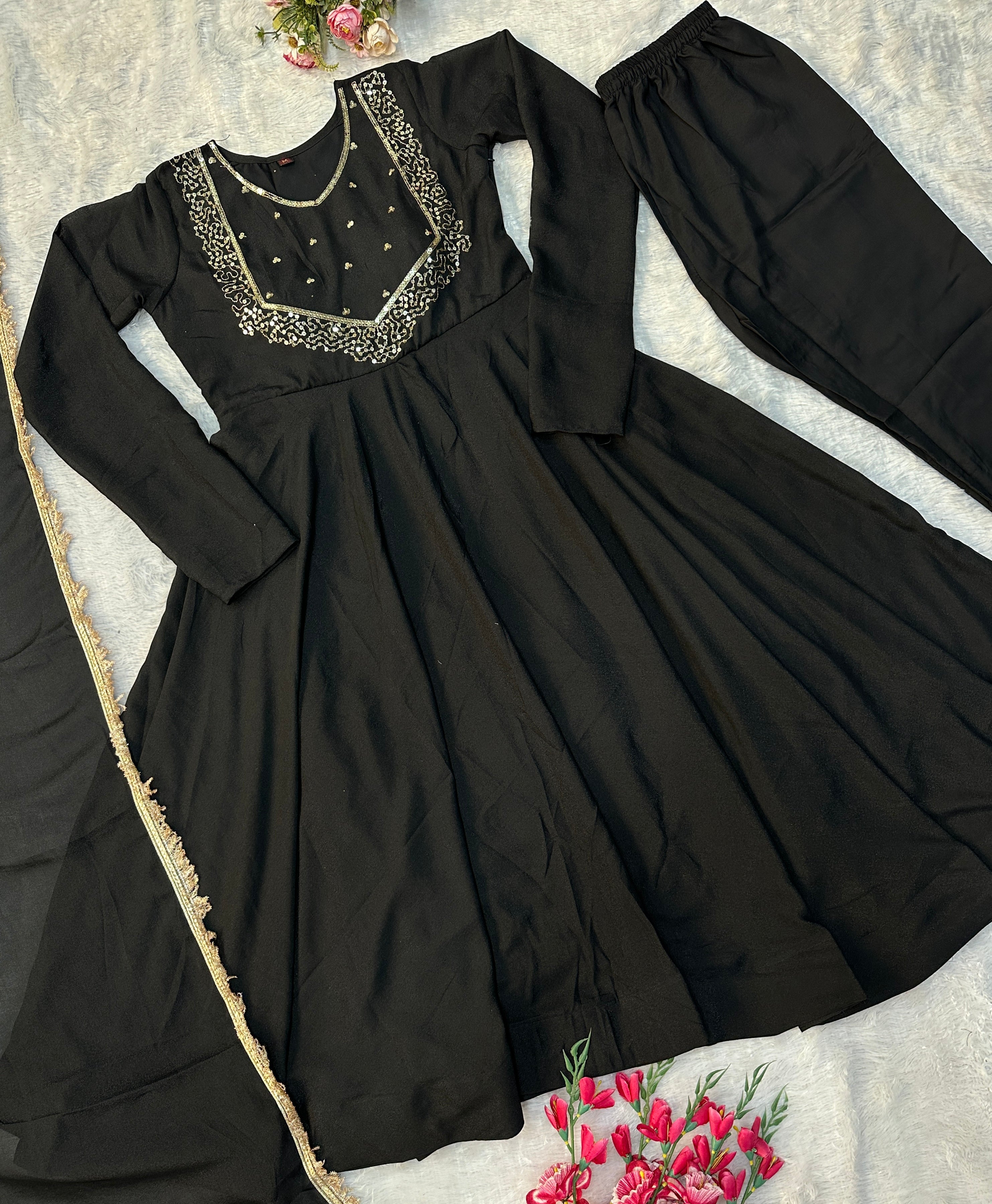 Designer Party Wear Gown And Pent And Dupatta