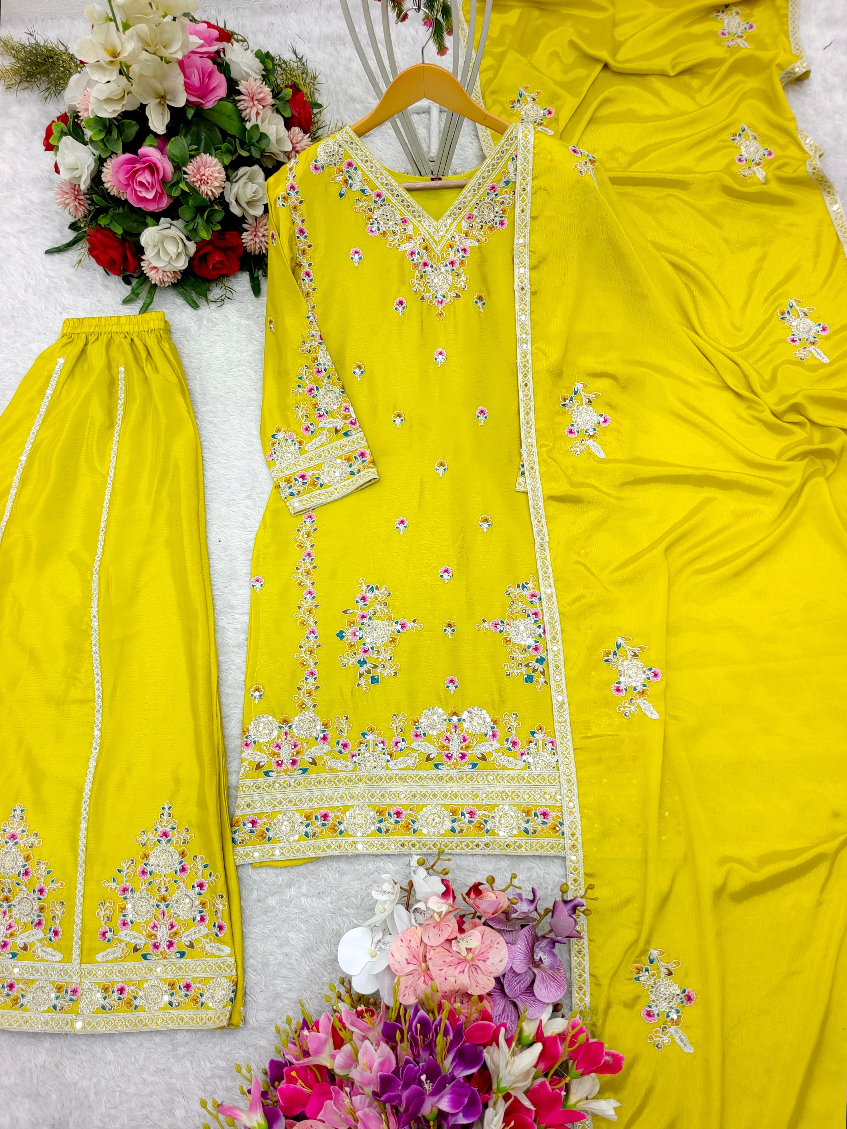 Party Wear Designer Top-Sarara And Dupatta