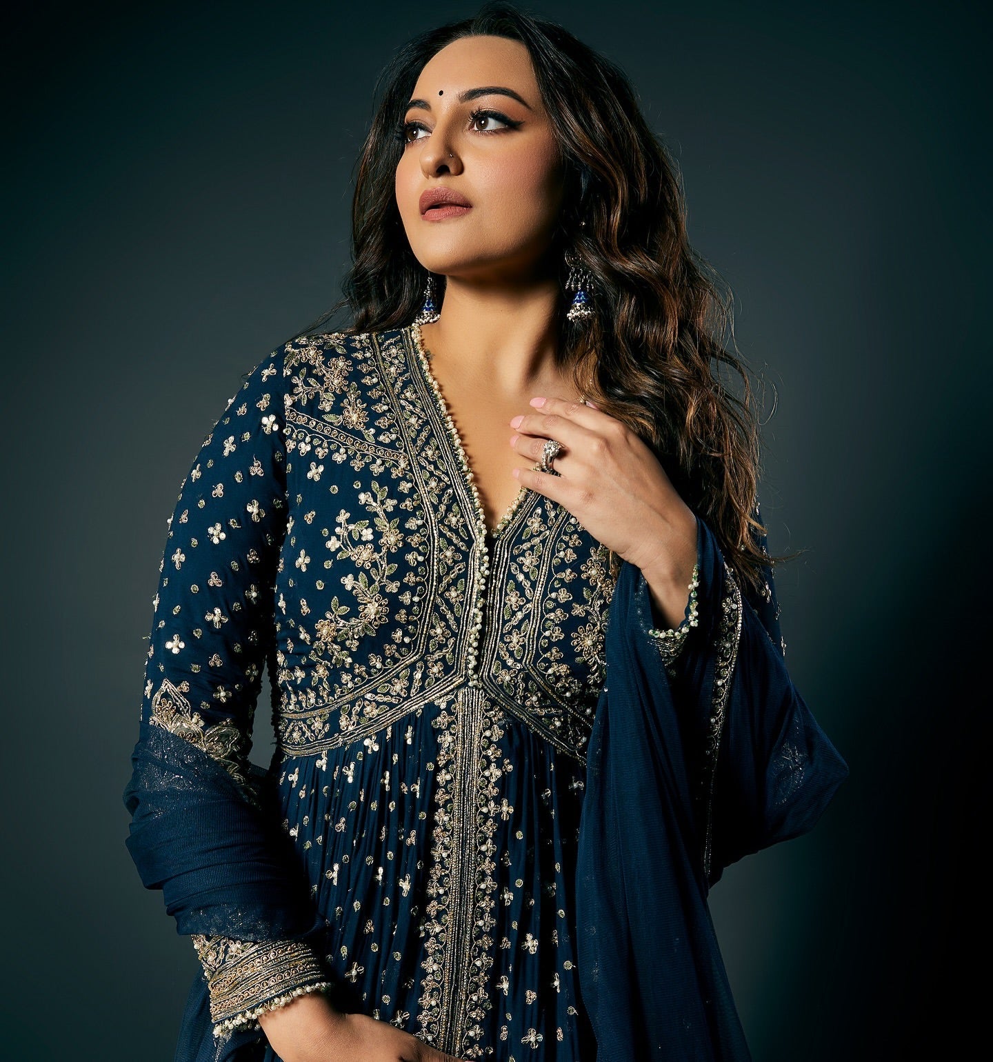 Designer Party Wear Look Gown With Lehenga And Dupatta