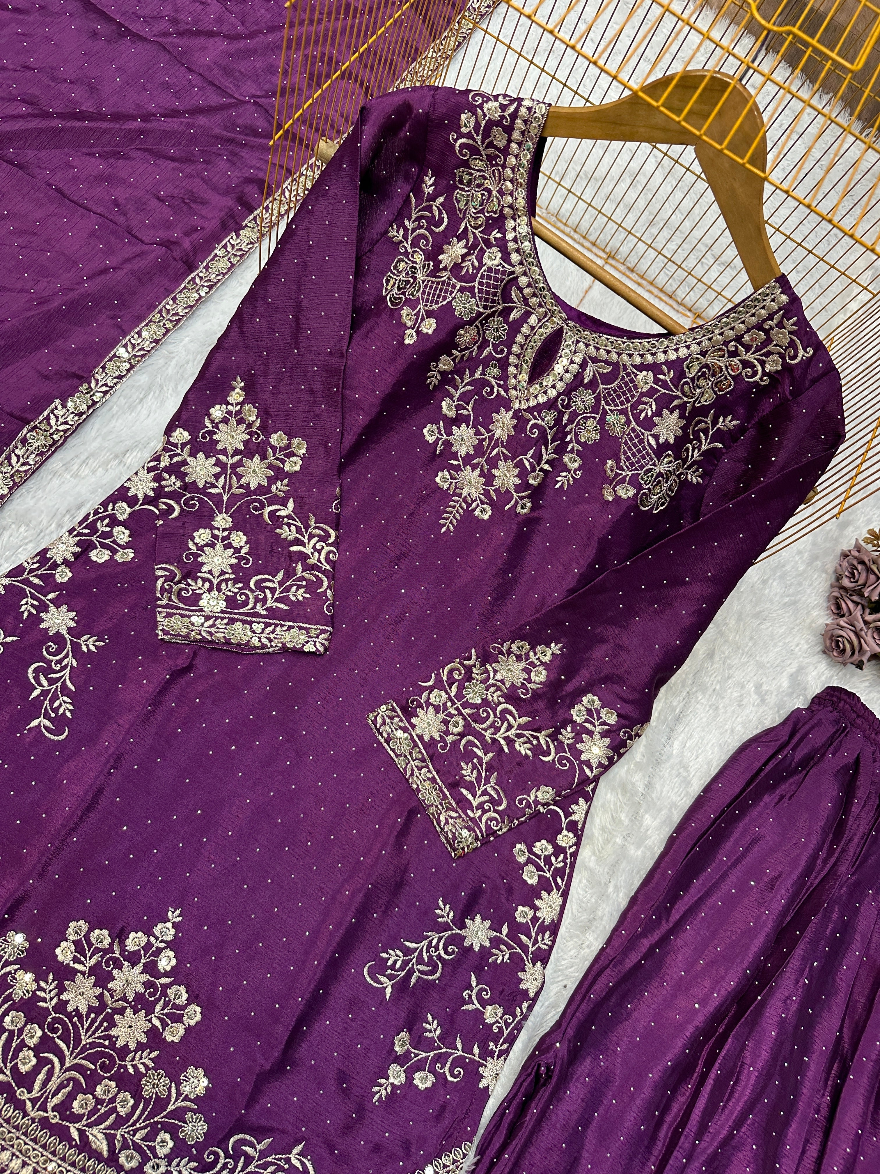 Designer Party Wear Look Top Bottom And Plazza