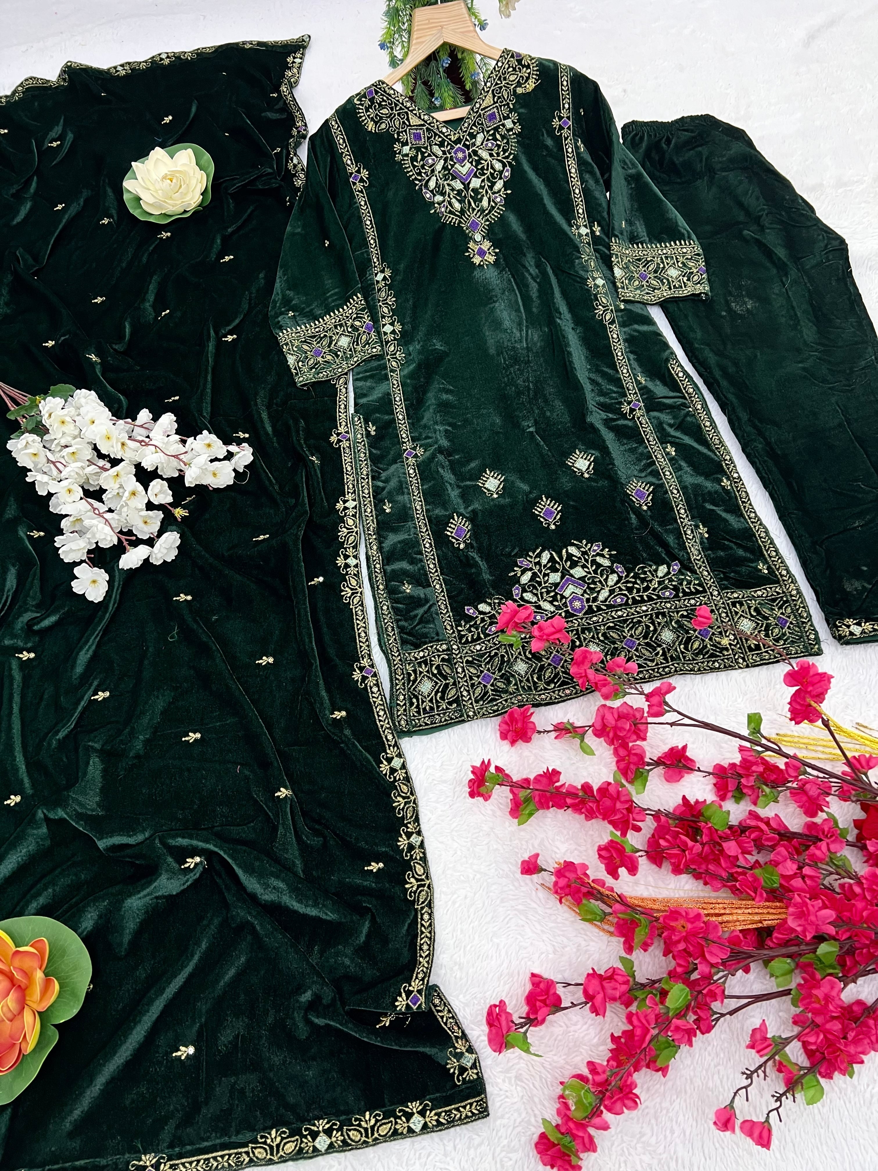 Party Wear Designer Top-Bottom And Beautiful Dupatta