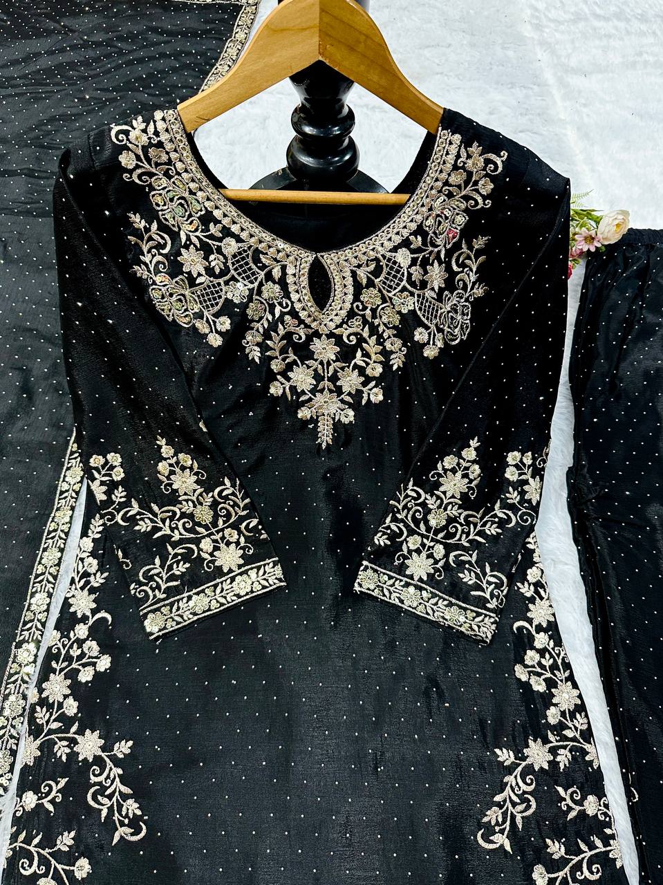 Designer Party Wear Look Top Bottom And Plazza