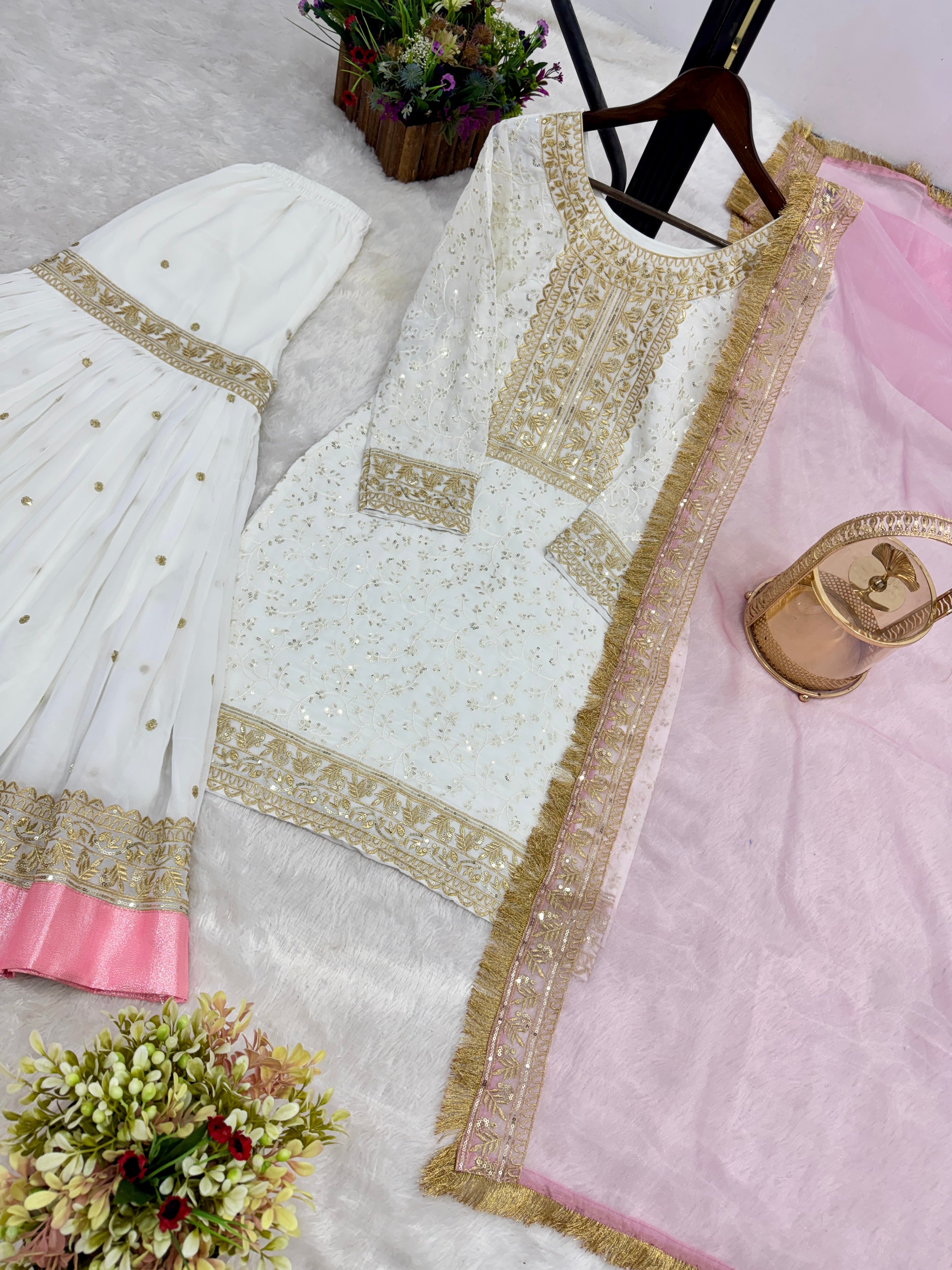 Party Wear Designer Top-Bottom And Fancy Dupatta