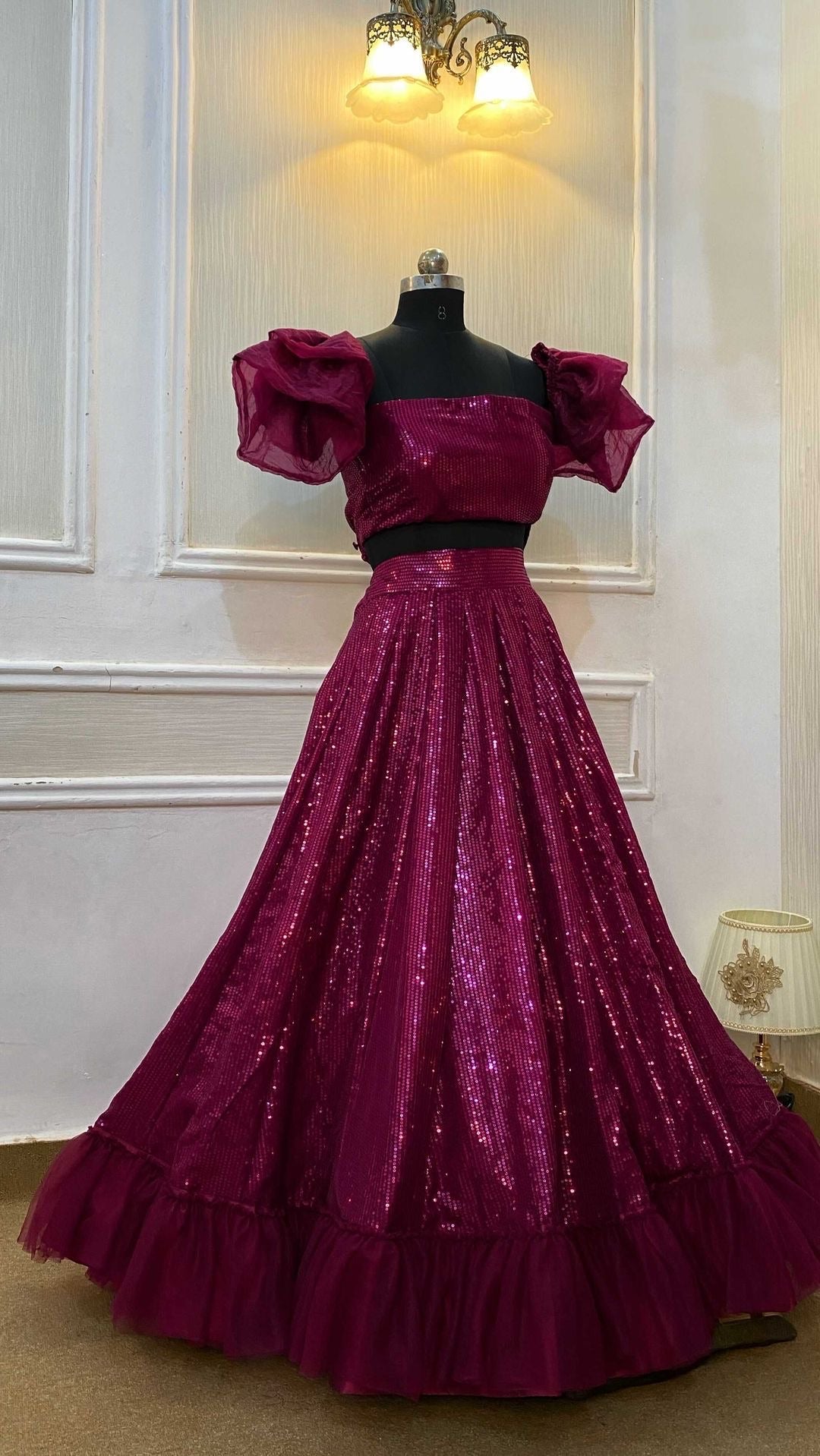 Designer Party Wear Lehenga Choli With Net Ruffle Border Work