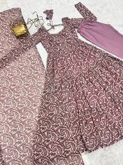 Party Wear Beautiful Anarkali Gown Pent And Dupatta