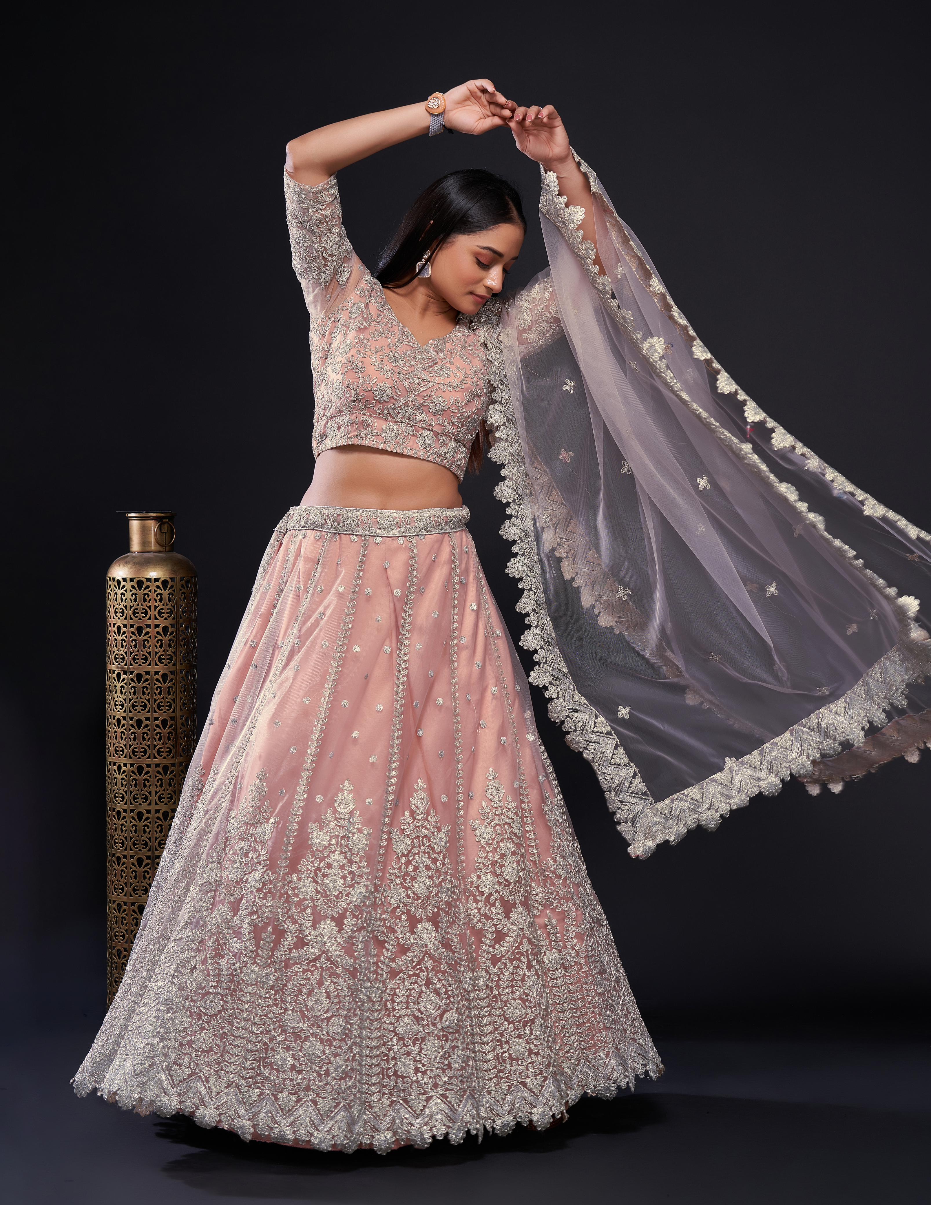 Designer Party Wear Lehenga Choli With Dori & Sequence Work