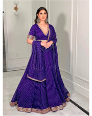 Designer Party Wear Lehenga Choli With Zari Thread Border Work