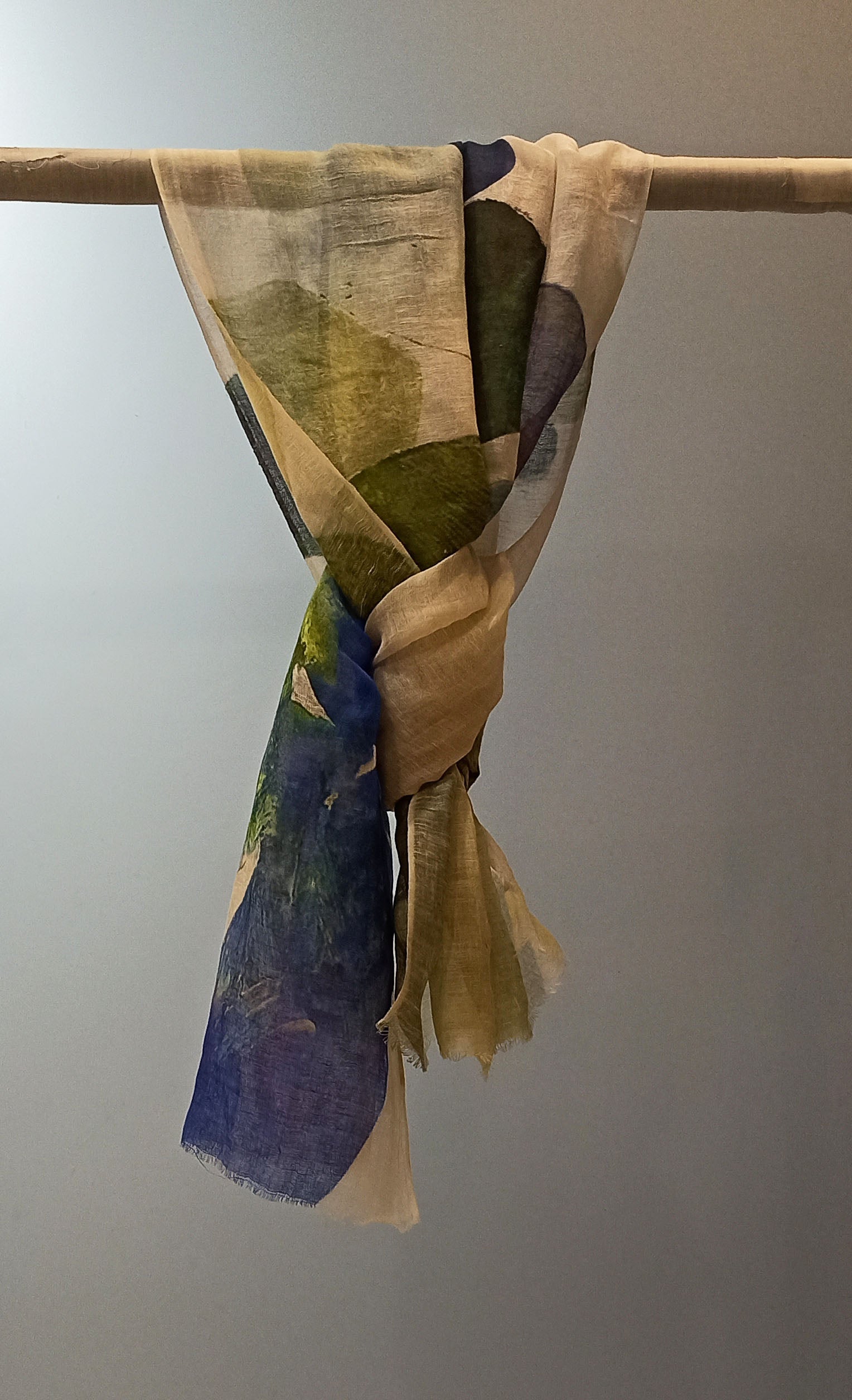 BLUE GREEN SPLASH SCARF