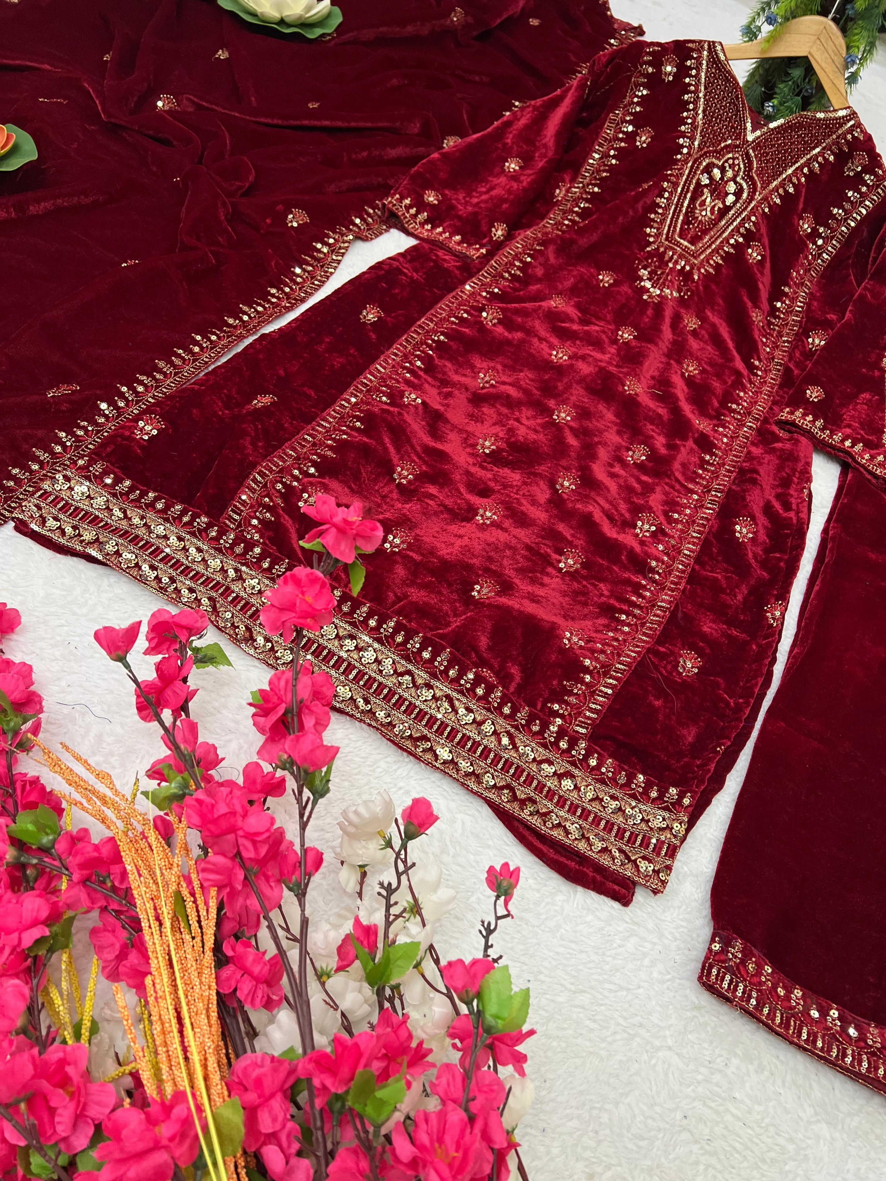 Designer Party Wear Top-Bottom And Beautiful Dupatta