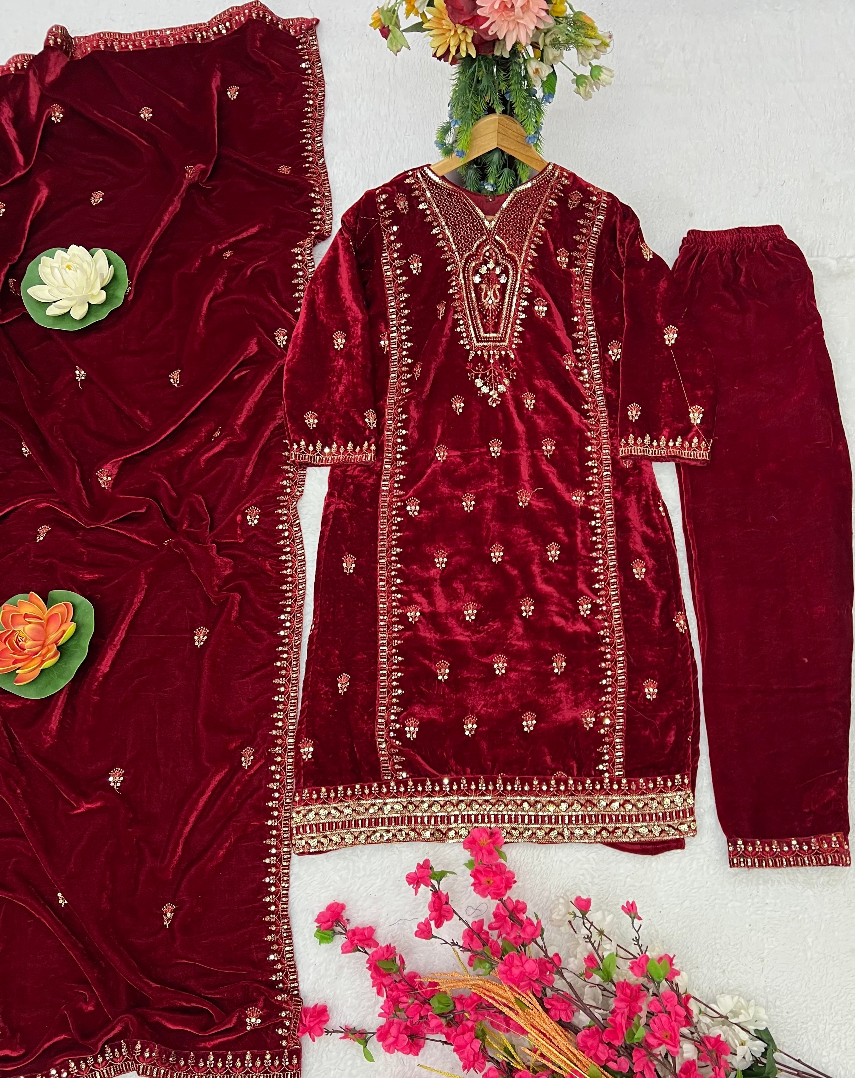 Designer Party Wear Top-Bottom And Beautiful Dupatta