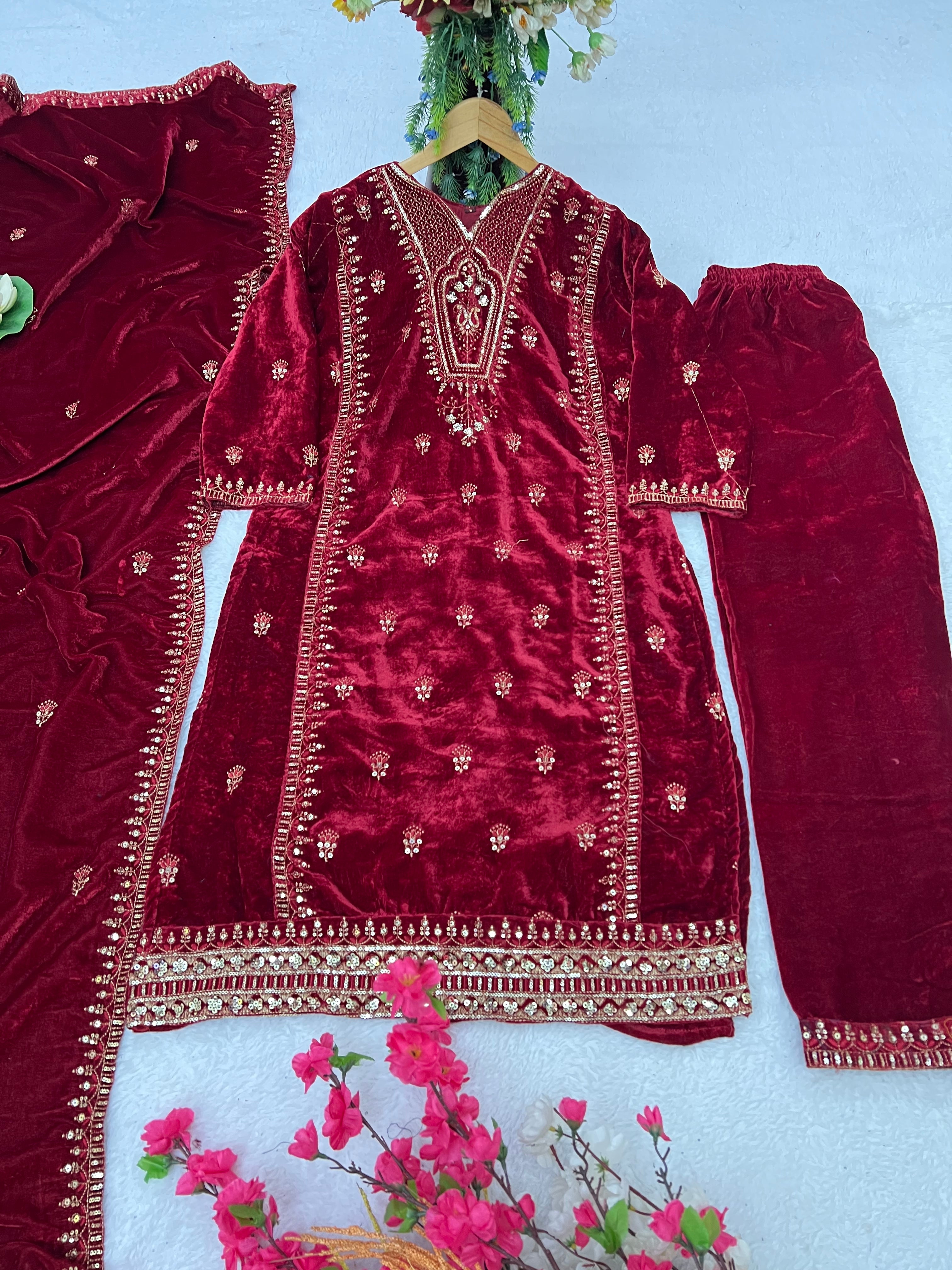 Designer Party Wear Top-Bottom And Beautiful Dupatta