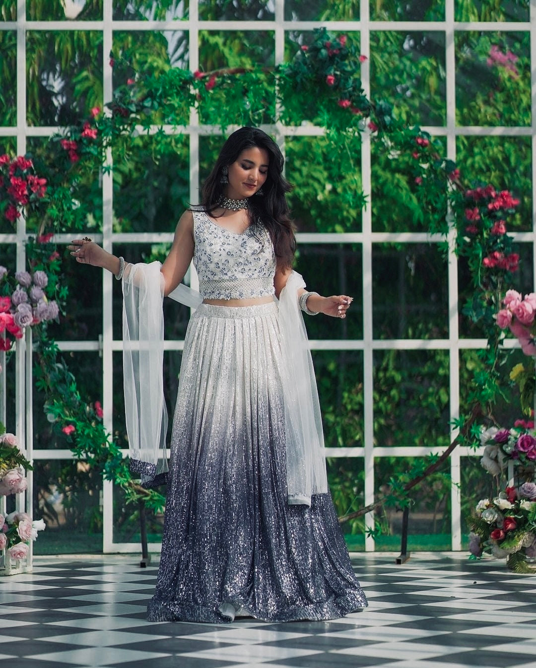 Party Wear Lehenga Choli With Sequence Work