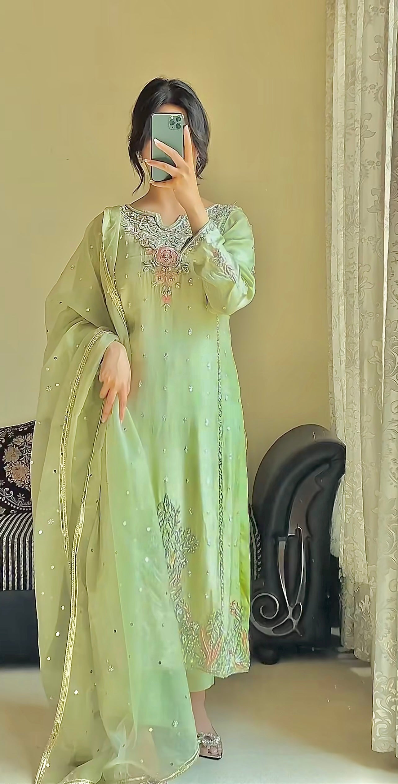 Party Wear Beautiful Top Bottom And Dupatta