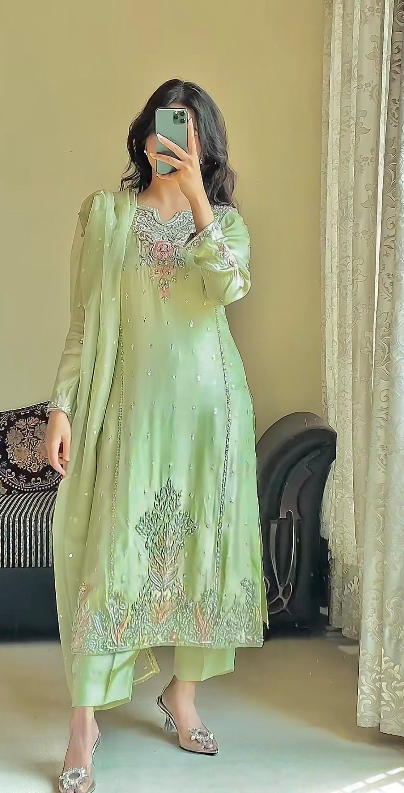 Party Wear Beautiful Top Bottom And Dupatta
