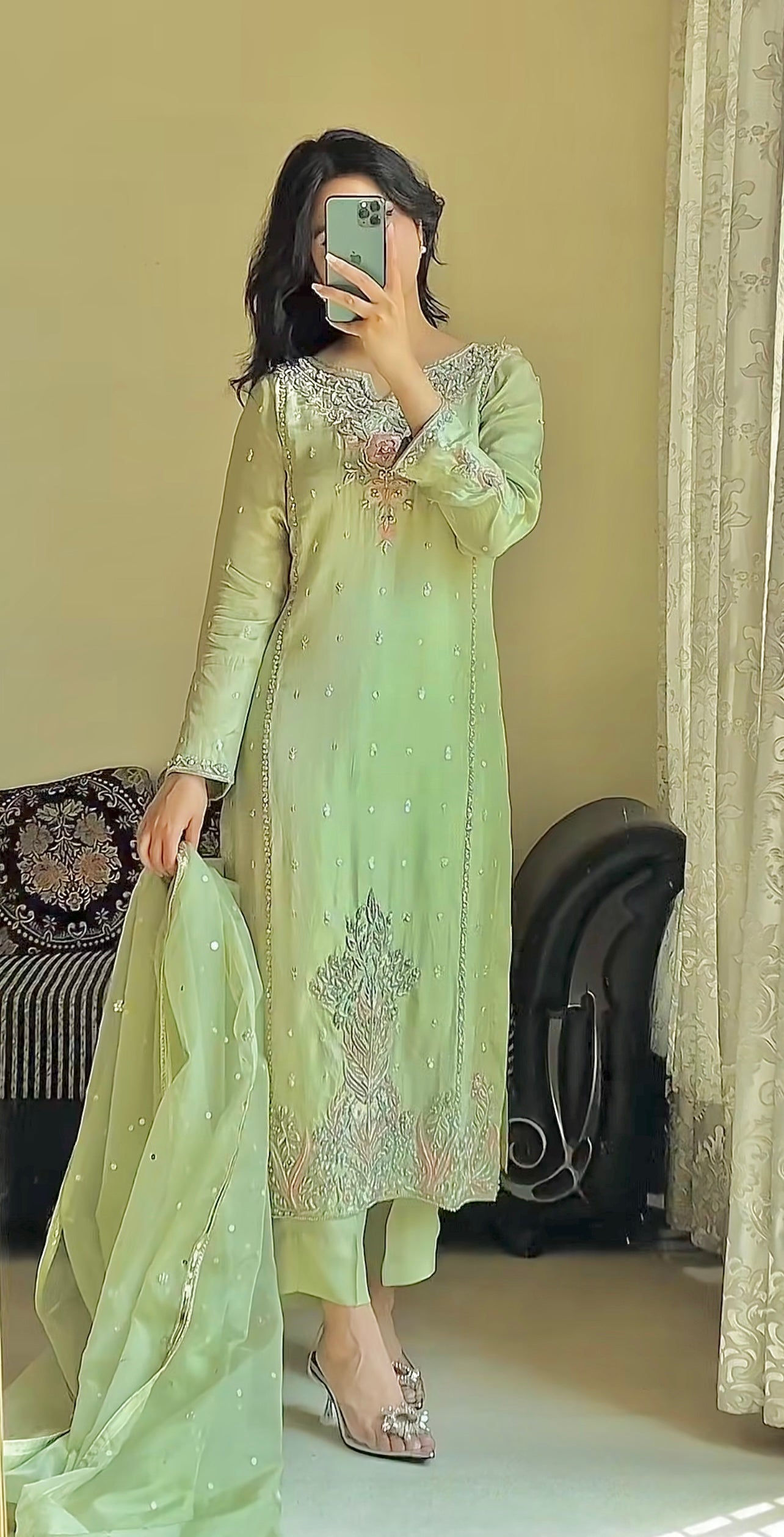 Party Wear Beautiful Top Bottom And Dupatta