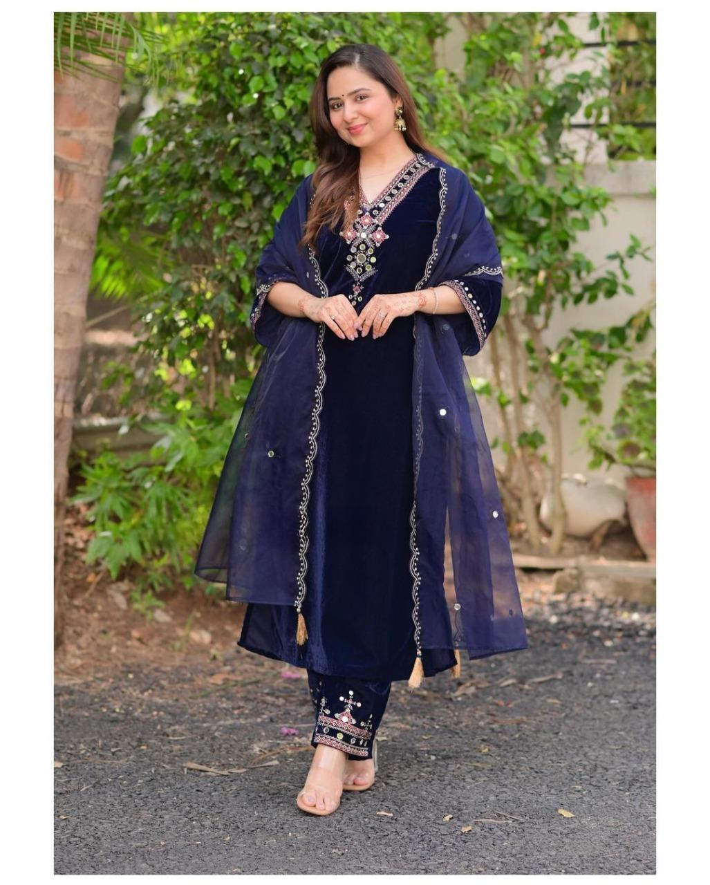 Party Wear Designer Anarkali Gown And Pent With Dupatta