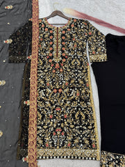 Designer Party Wear Look Top - Pent With Dupatta