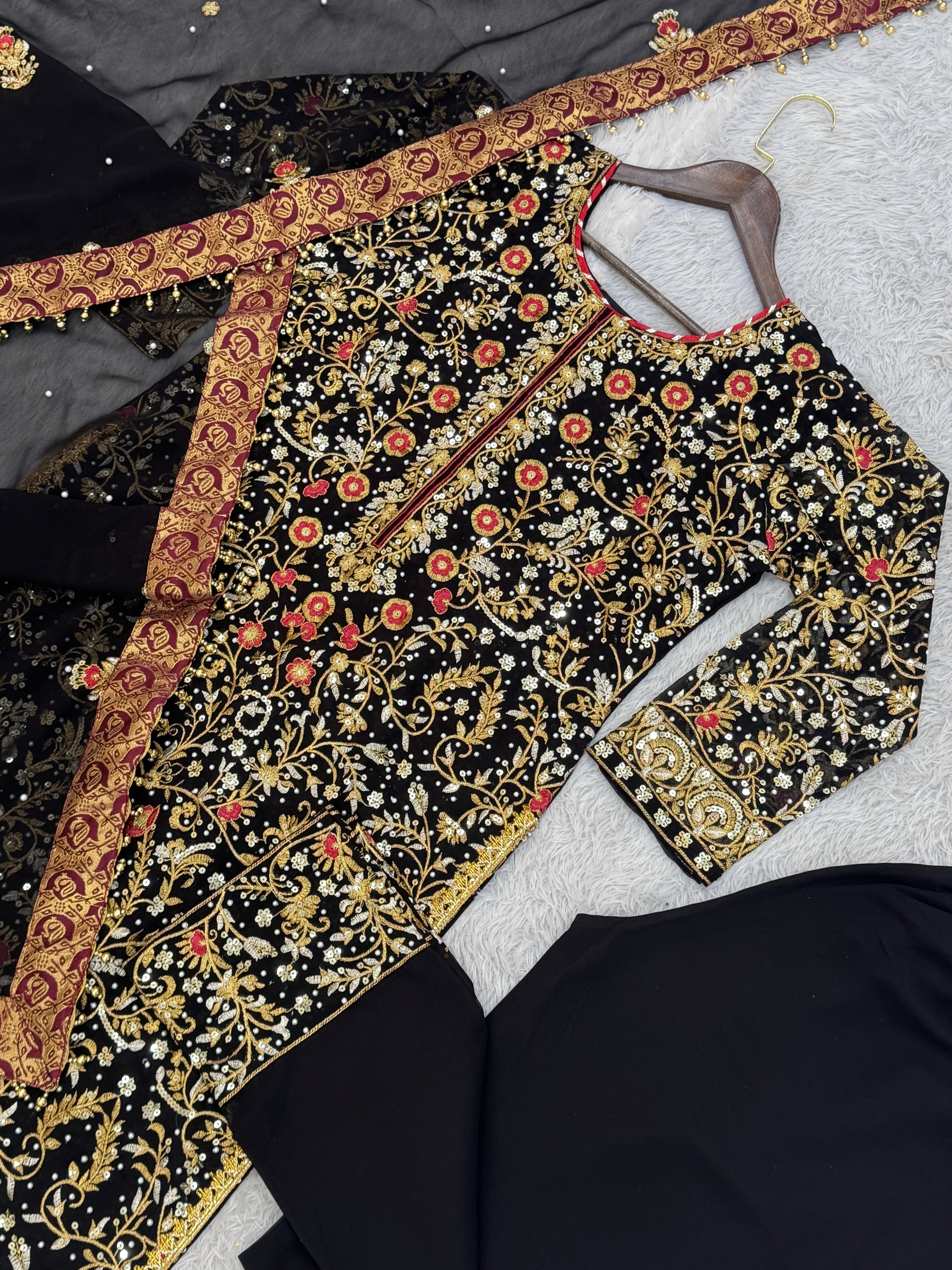 Designer Party Wear Look Top - Pent With Dupatta