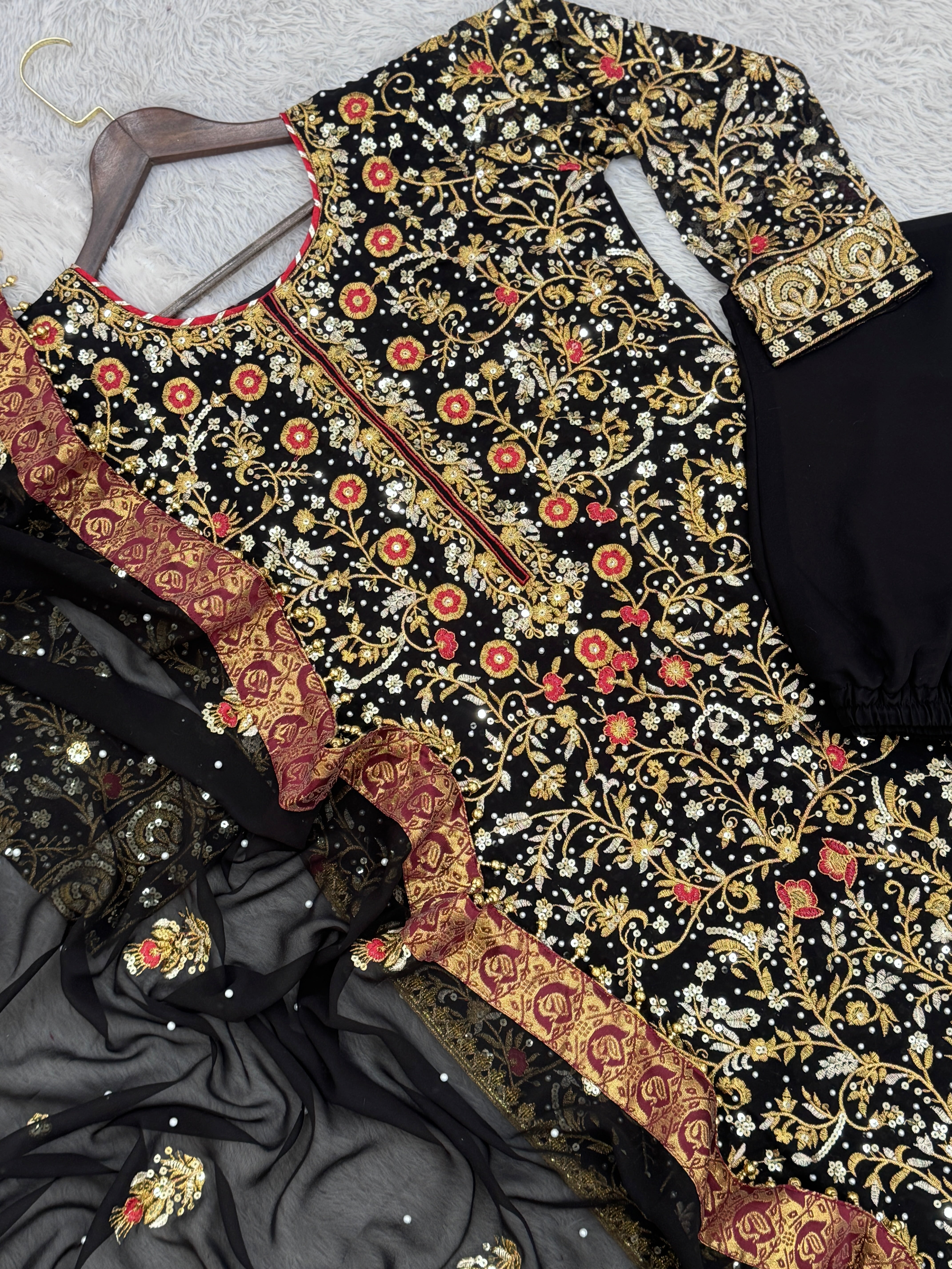 Designer Party Wear Look Top - Pent With Dupatta