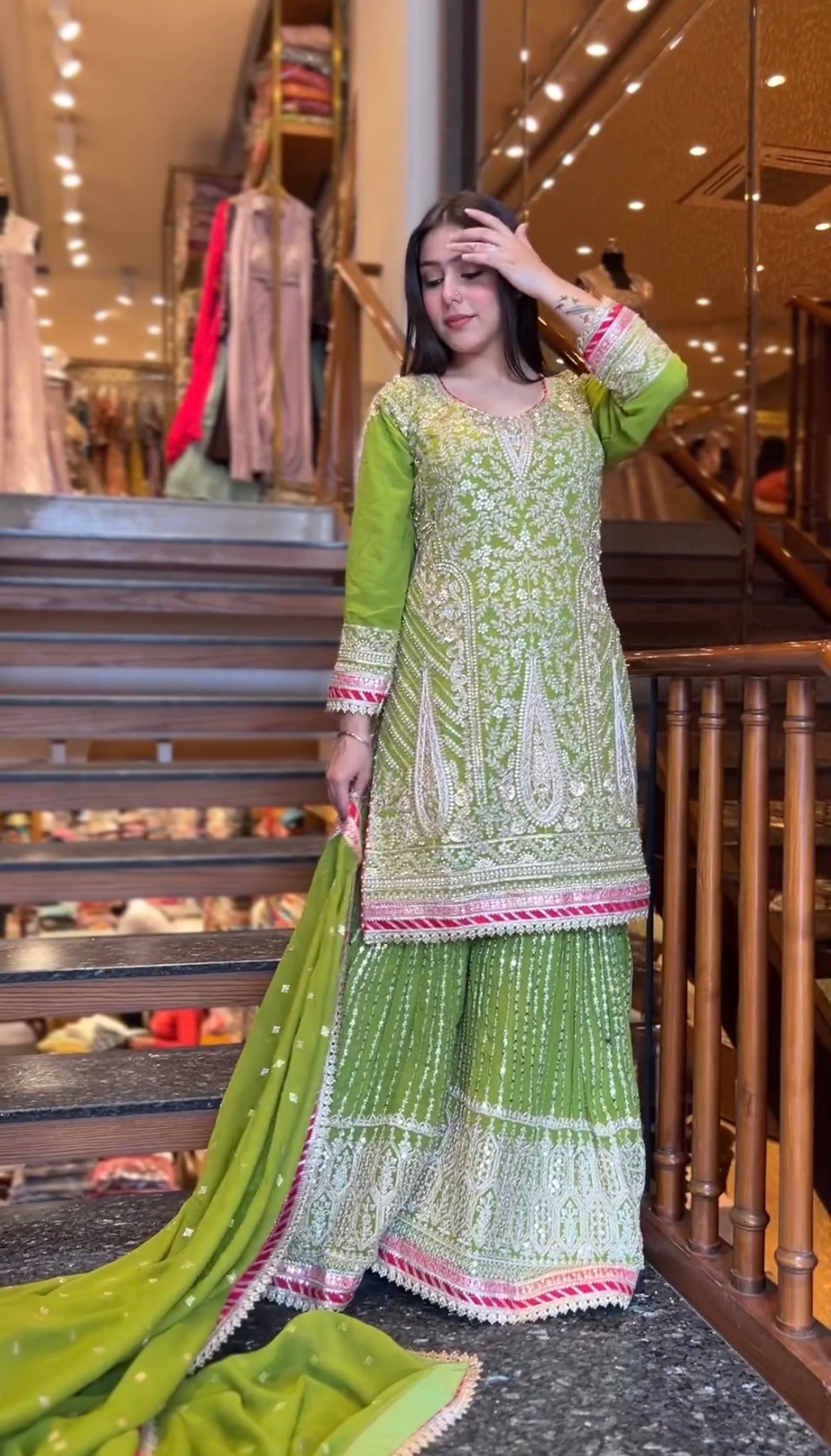 Beautiful Sharara Top And Beautiful Dupatta With Embroidery Sequence Work