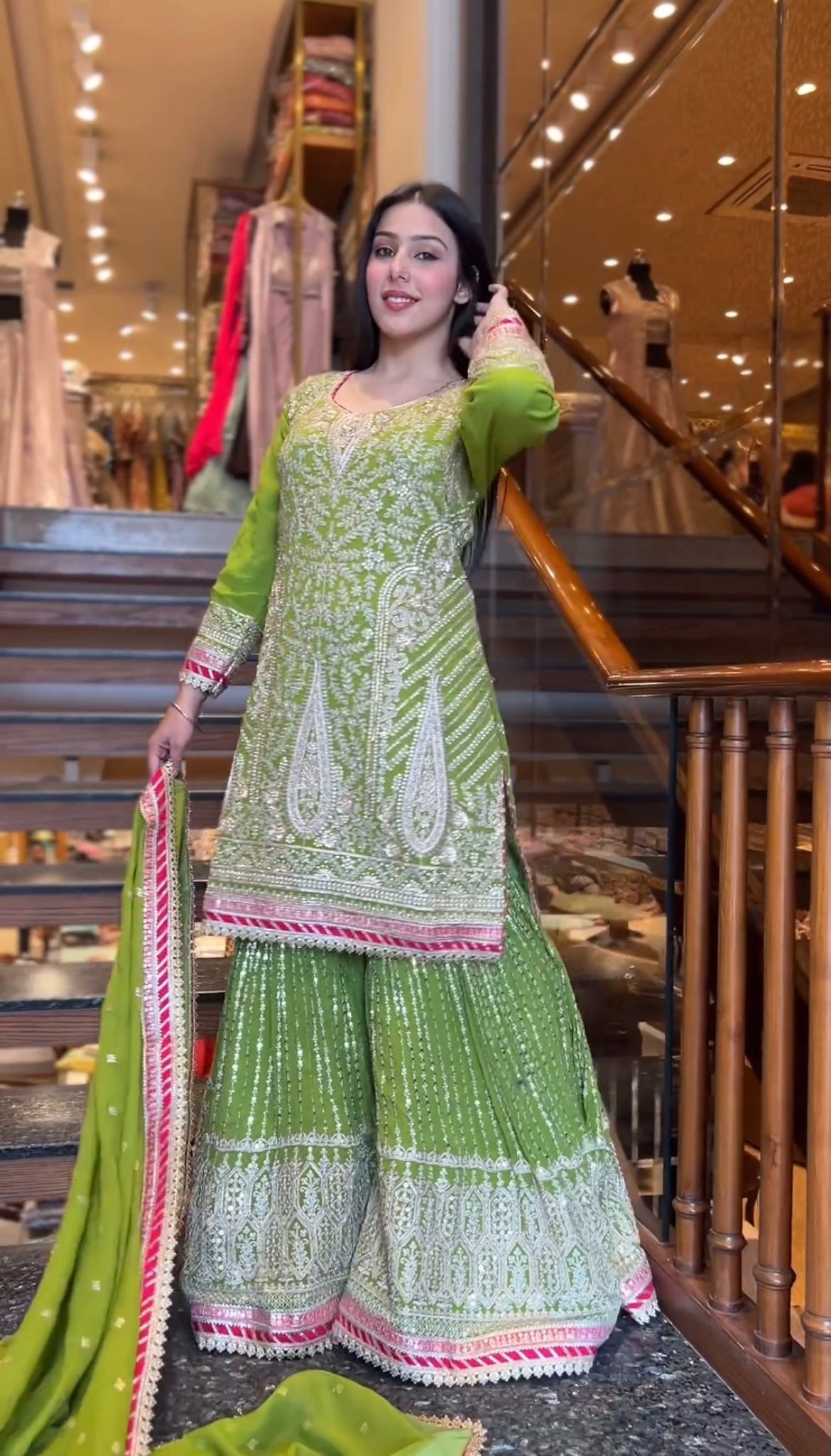 Beautiful Sharara Top And Beautiful Dupatta With Embroidery Sequence Work