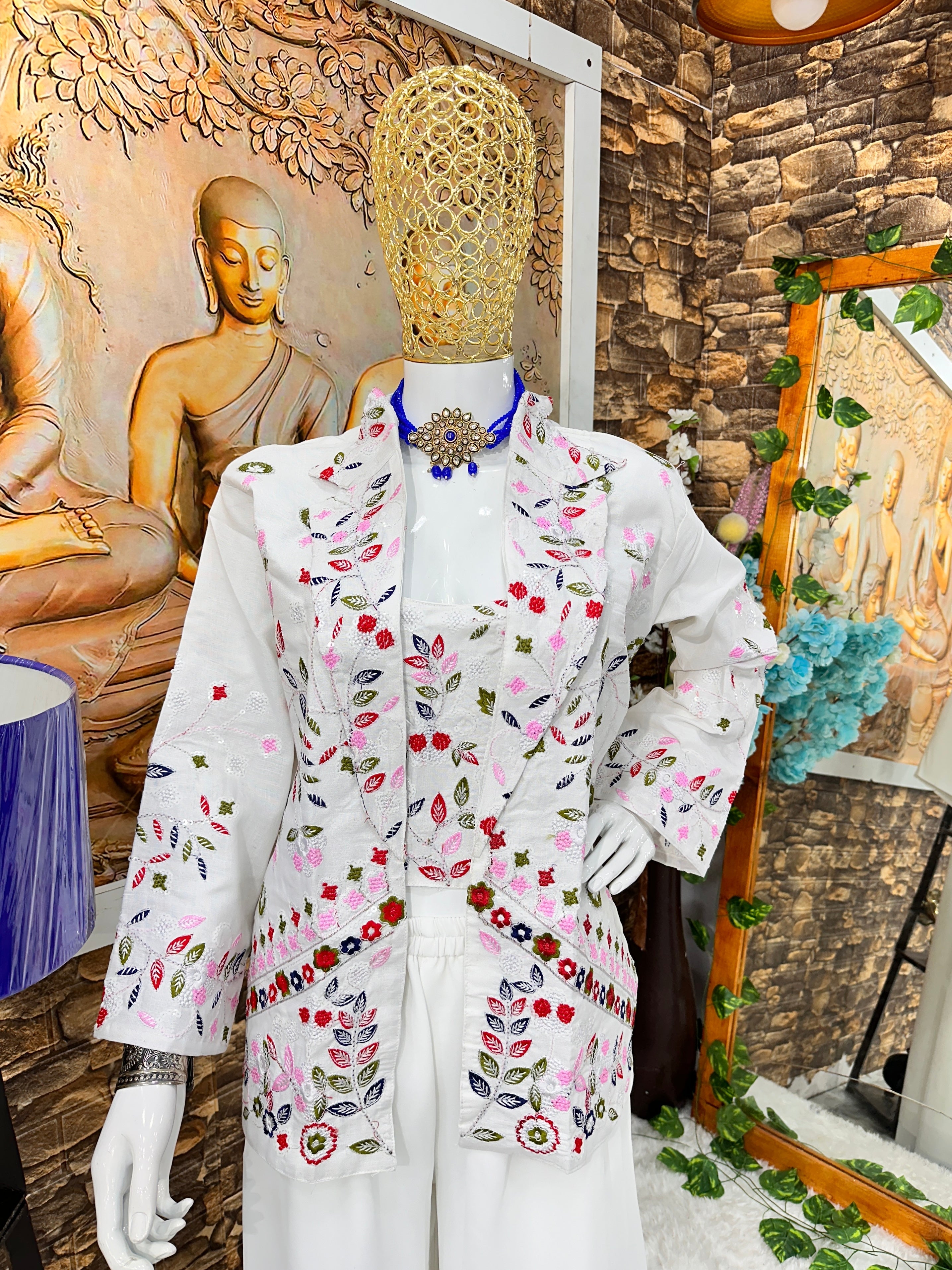 Party Wear Designer Shrara With Blouse And Fancy Koti