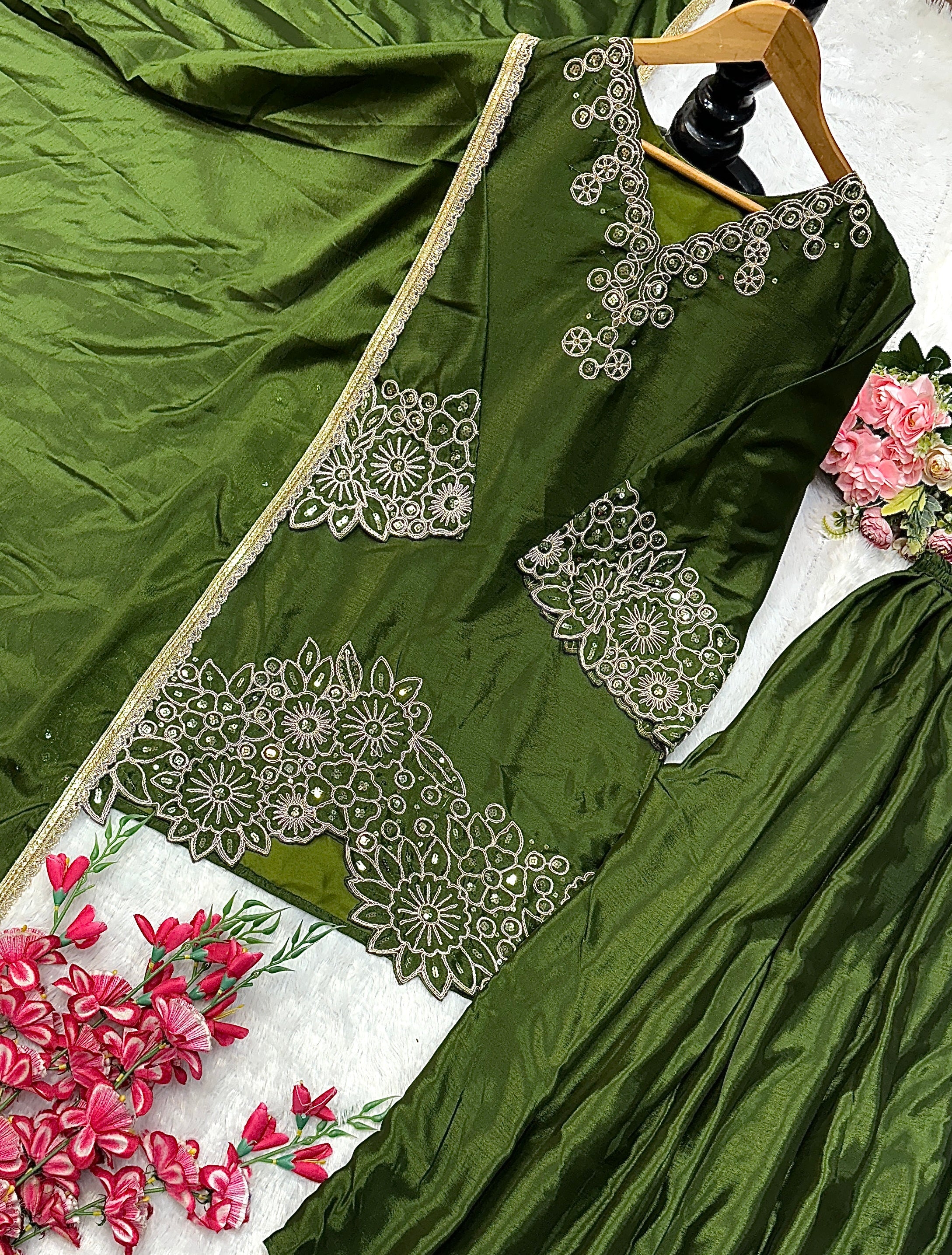 Party Wear Beautiful Top Bottom And Dupatta