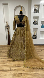 Designer Wedding Wear Lehenga Choli With Dori & Sequence Work