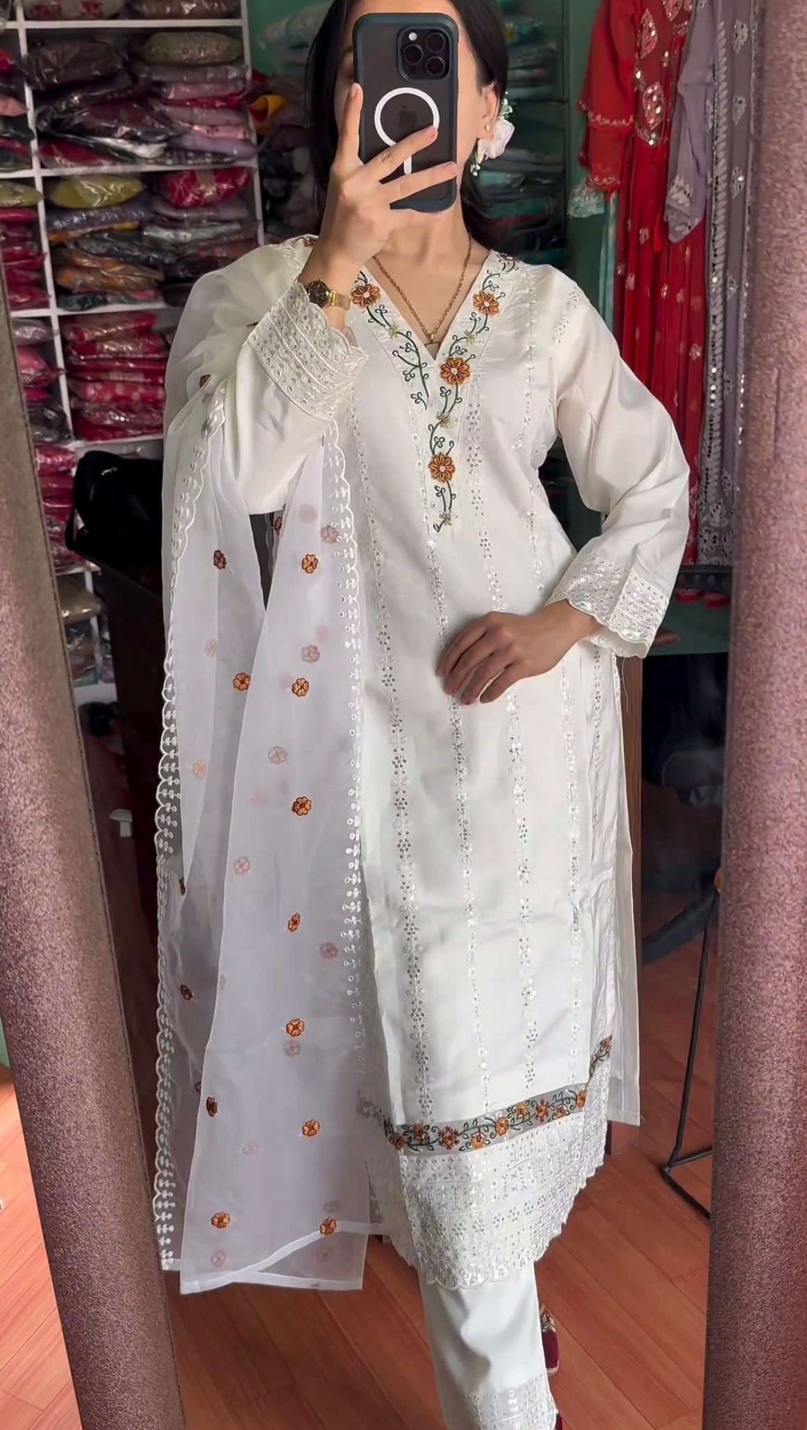 Designer Party Wear Top, Pant And Dupatta In Fancy Style