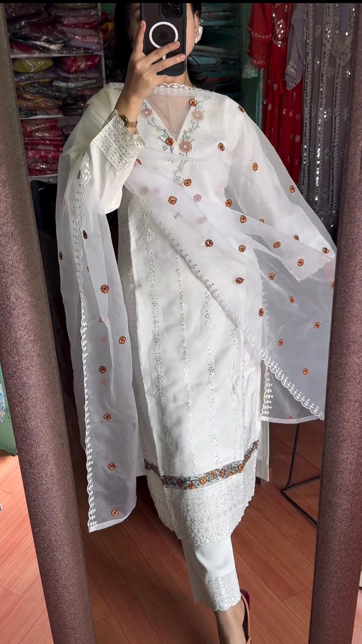 Designer Party Wear Top, Pant And Dupatta In Fancy Style