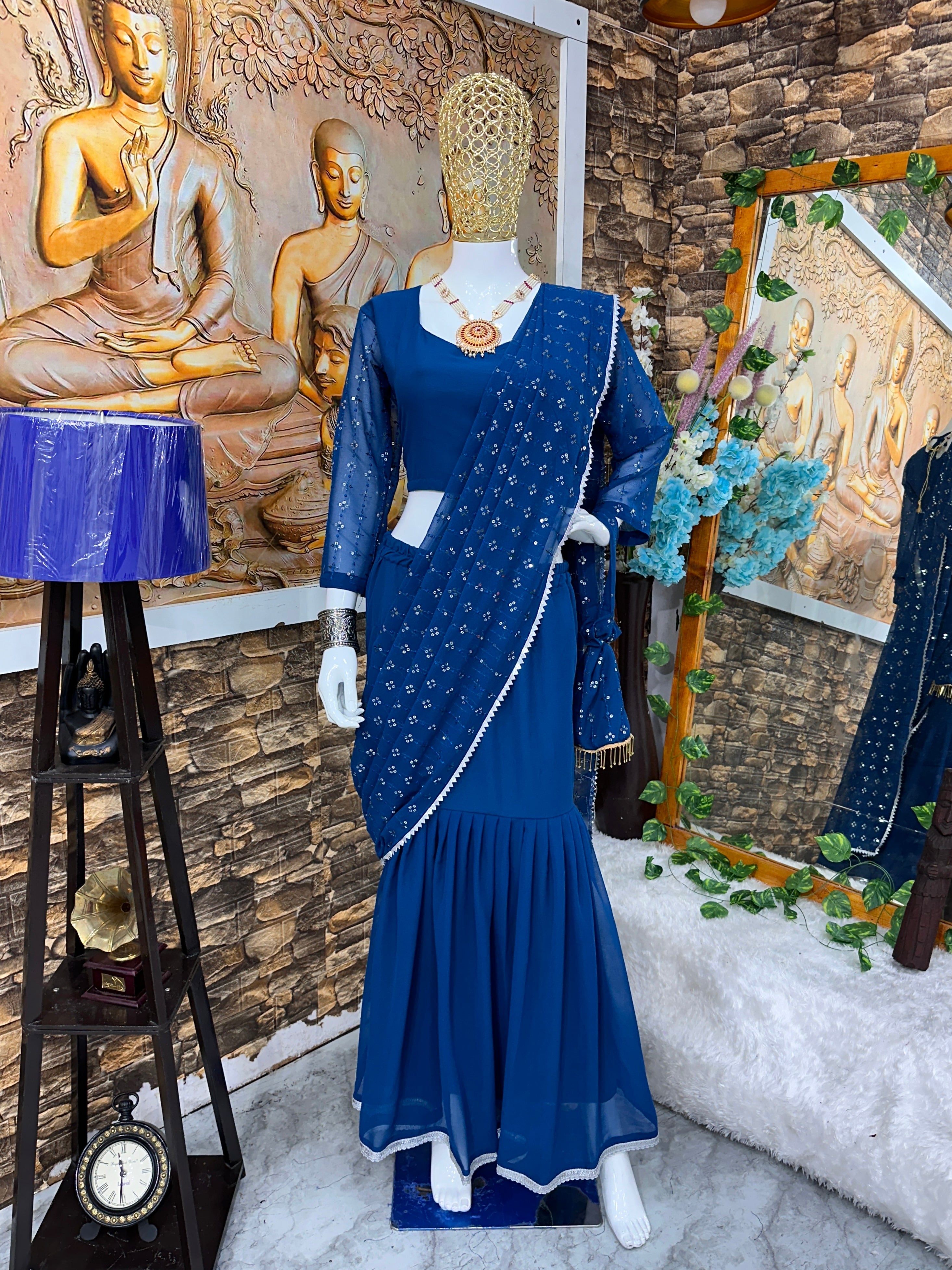 Beautiful Party Wear Look Ready To Wear Lehenga Saree