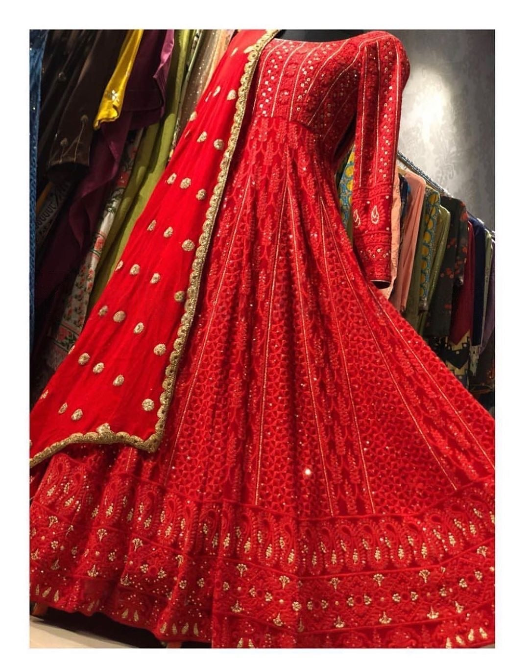 Designer Party Wear Anarkali Gown With Pent And Dupatta