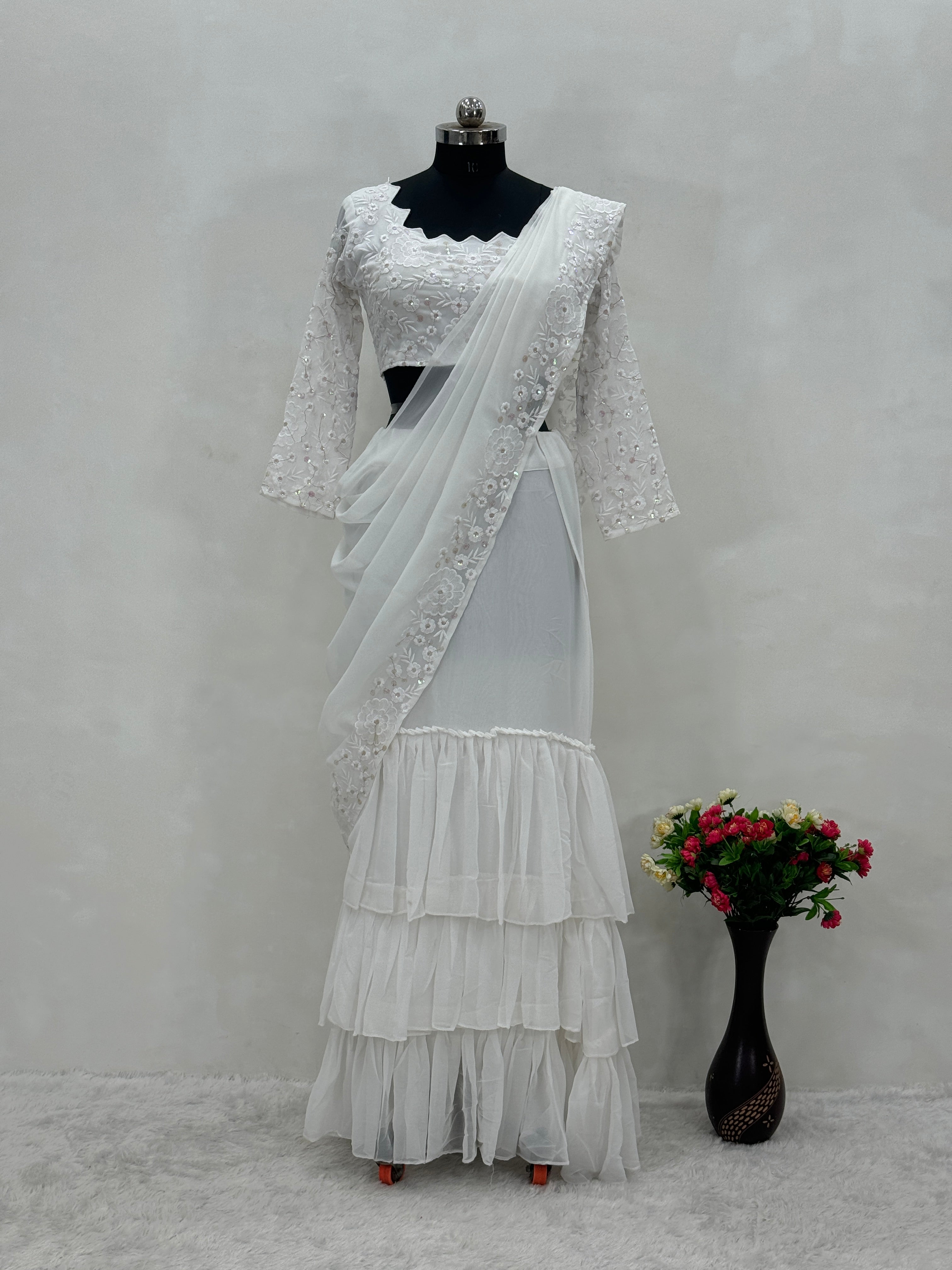 Beautiful Party Wear Ready To Wear Lehenga With Ruffle