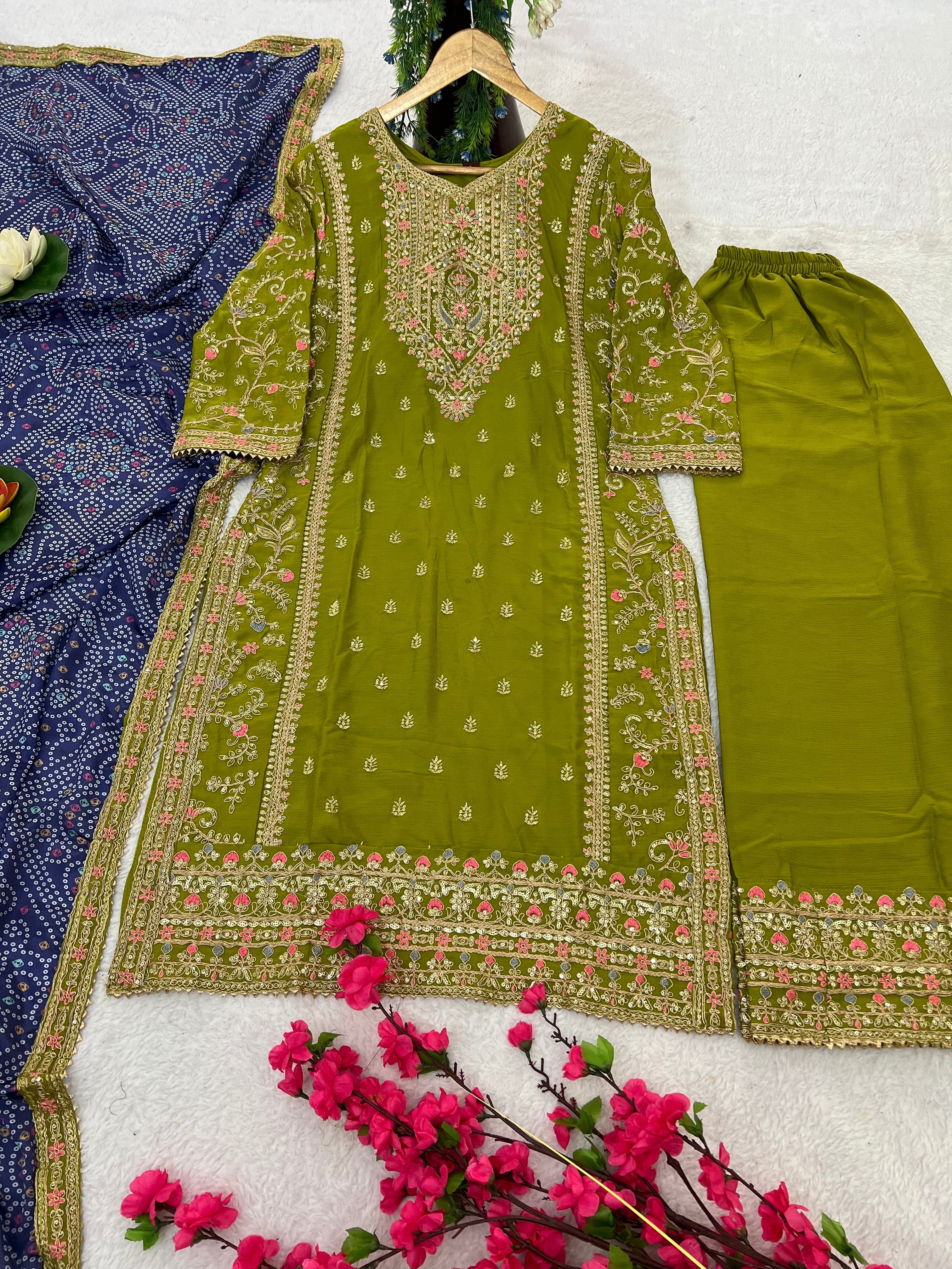 Designer Party Wear Top-Bottom With Beautiful Dupatta